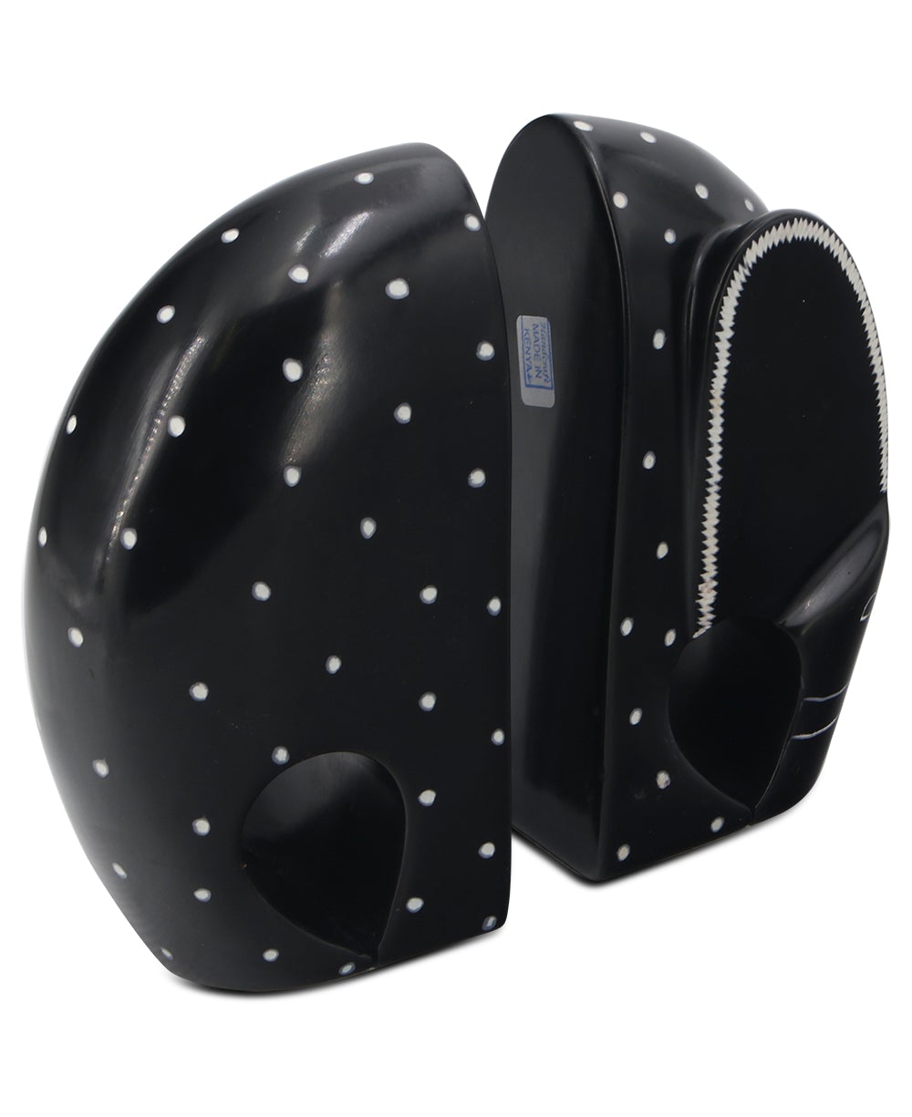 Black Kisii Elephant Soapstone Bookends、mySite、topwebapps