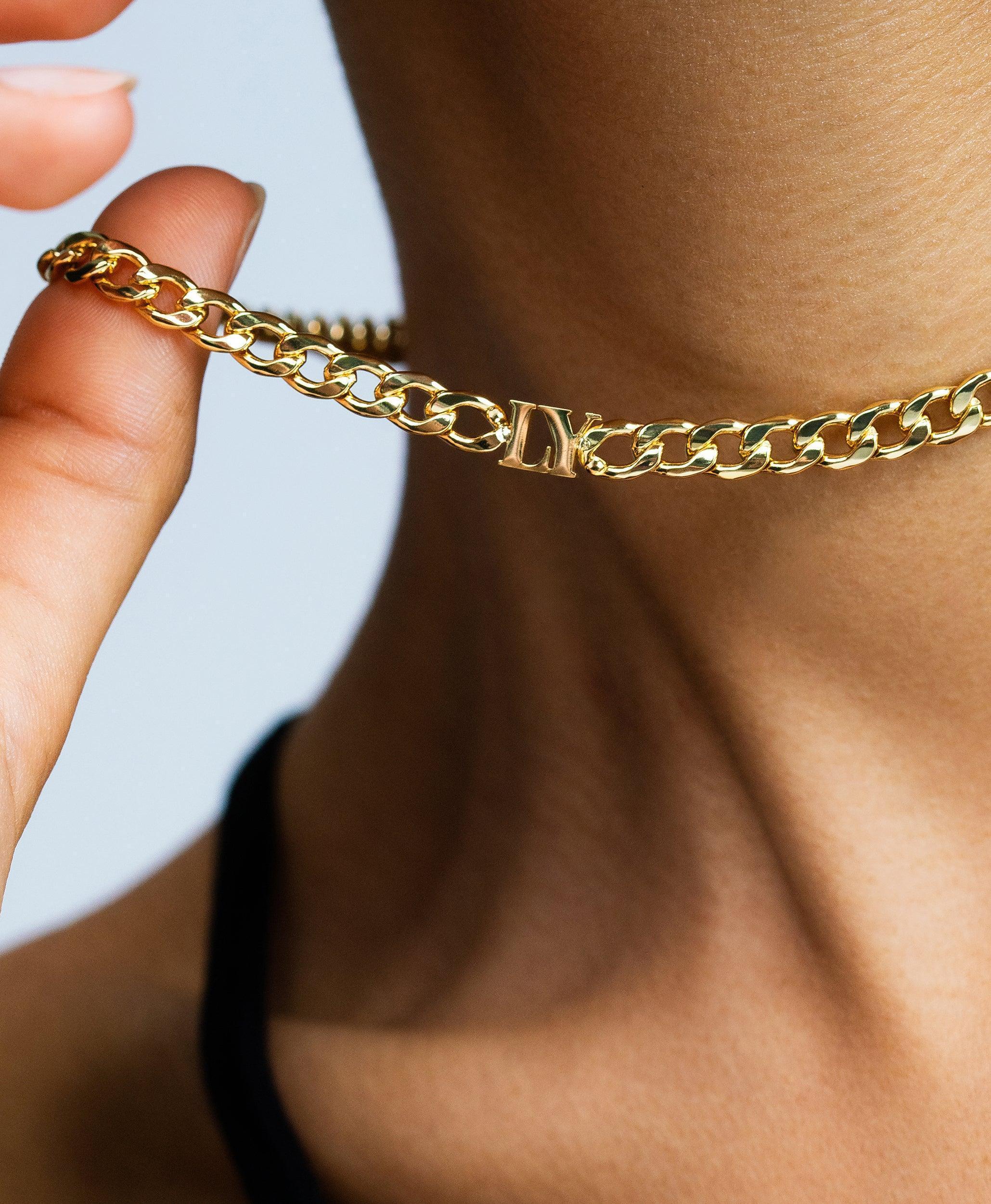  Bold Letters Necklace 18ct Gold Vermeil