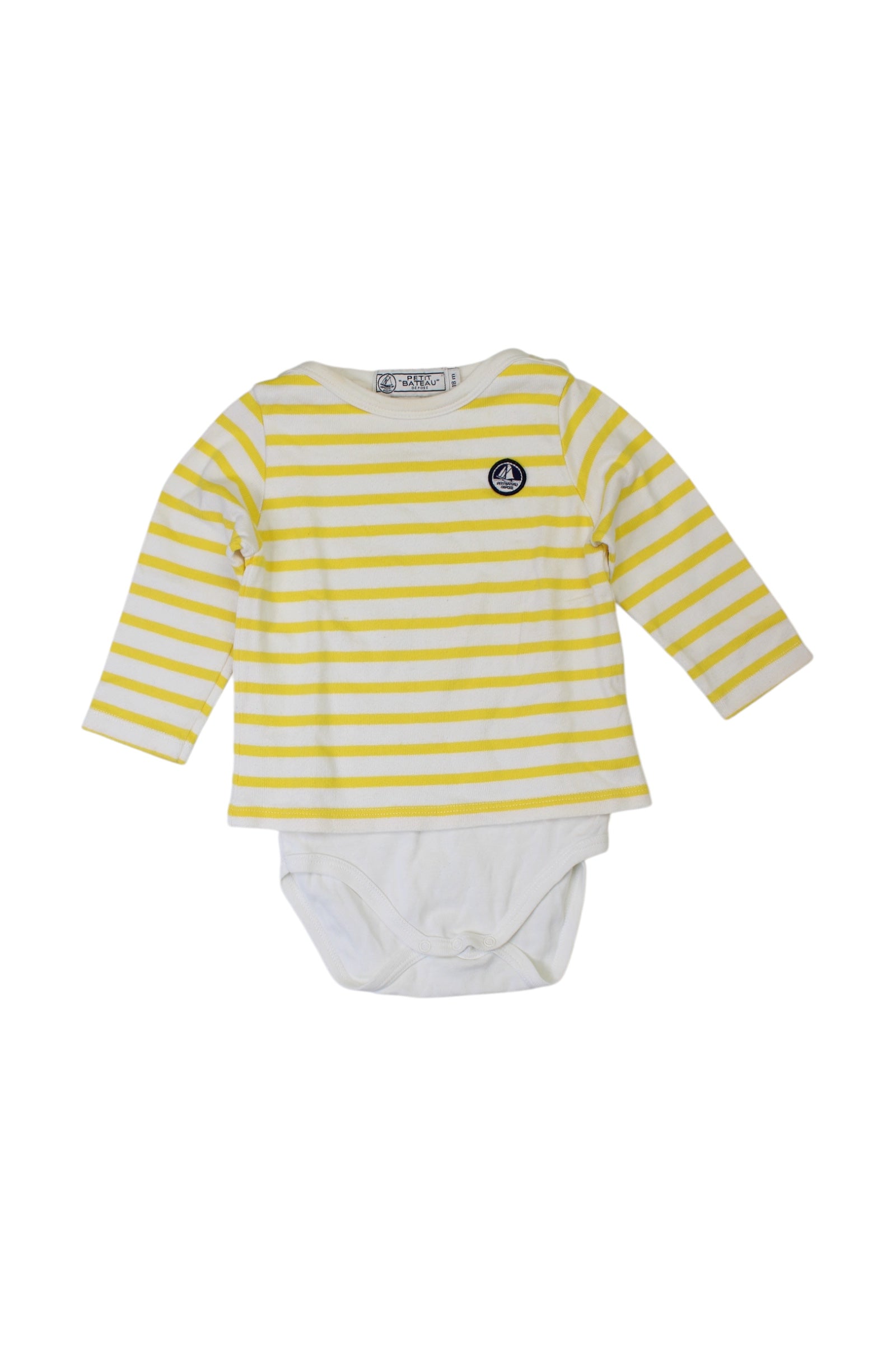 Petit Bateau Striped Long Sleeve Bodysuit 12-18M、mySite、g9winljtr
