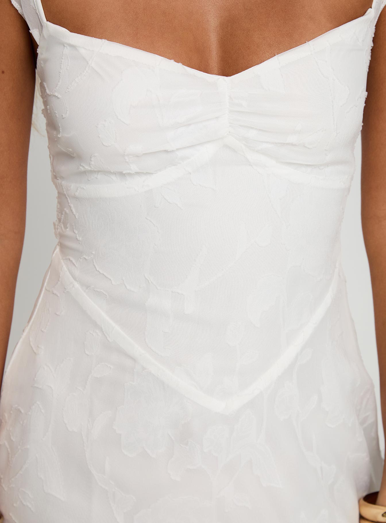 Past And Present Burnout Tie Back Mini Dress White、mySite、solidvoid