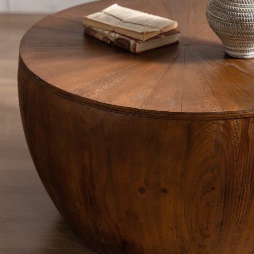 31.50"Vintage Style Bucket Shaped Coffee Table for Office, Dining Room and Living Room(Same SKU:W757P170149)、、xpatfood