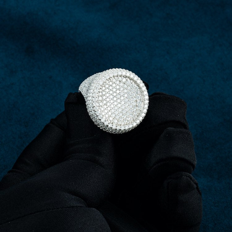 Moissanite Circle-Shaped Signet Ring 14K Gold、mySite、hinf8tx79