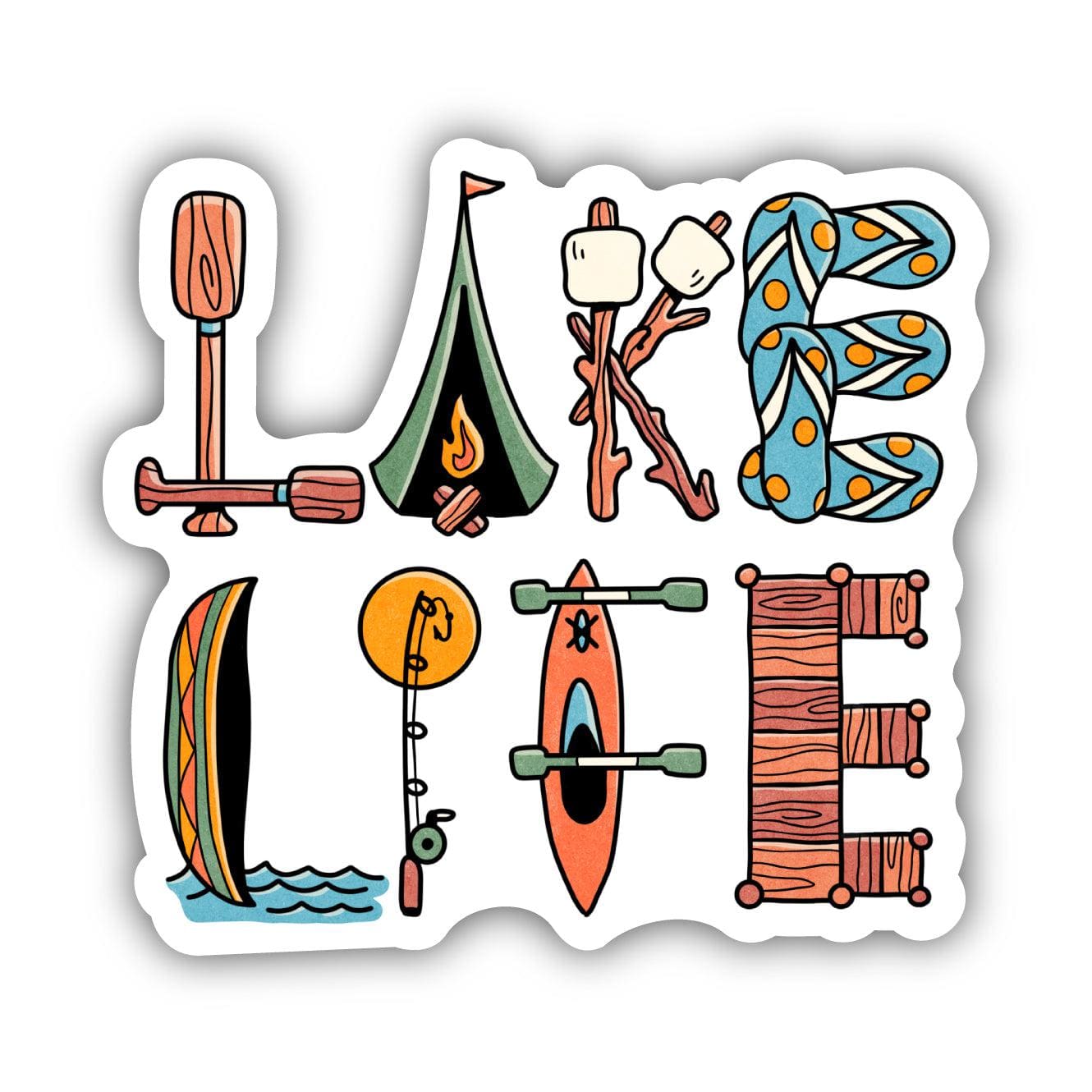  Lake Life Lettering Sticker、mySite、elrpsem3k