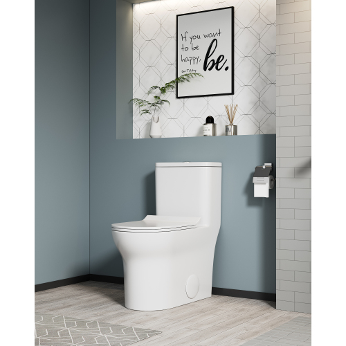 1.1/1.6 GPF Elongated Comfort Height Floor Mounted One-Piece Toilet, CUPC Certified, WaterSense Cetified, Ceramic, White Color, Soft Close Seat、、xpatfood