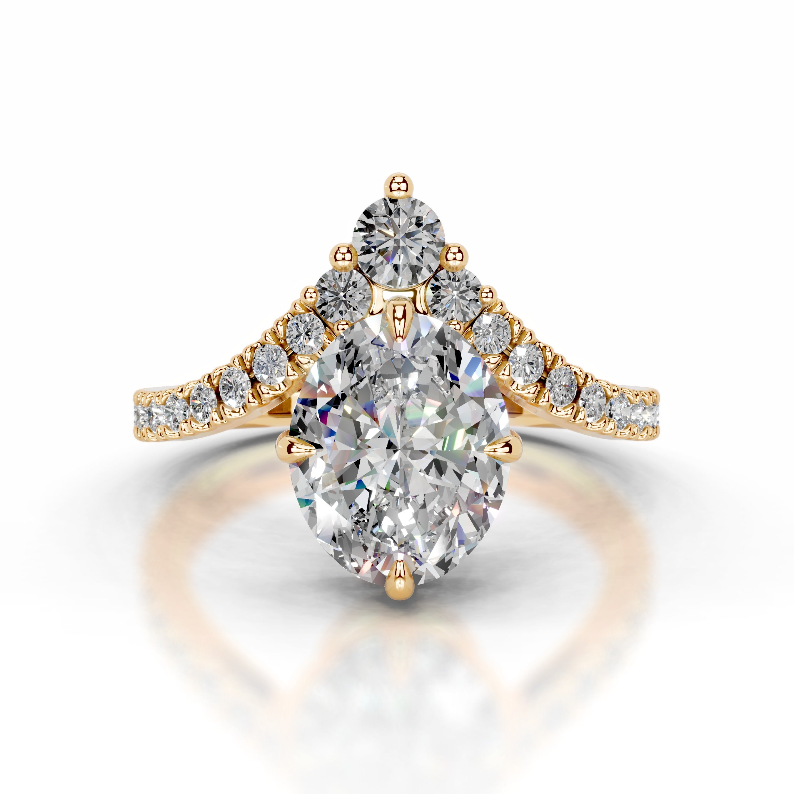 Thea Moissanite & Diamond Ring - 18K Yellow Gold、mySite、hinf8tx79