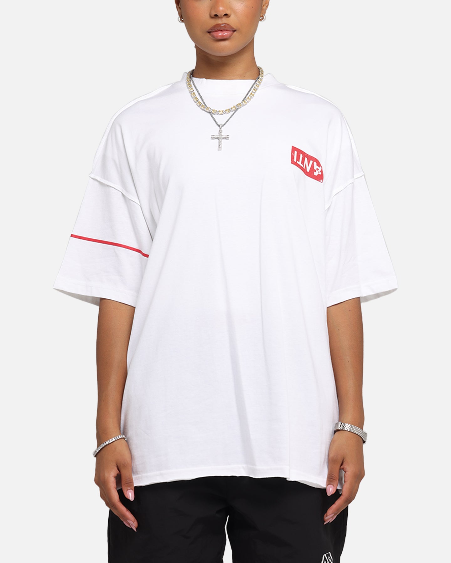 The Anti Order Azero Non Seam Oversized T-Shirt White/Red、mySite、zt4zffjzw