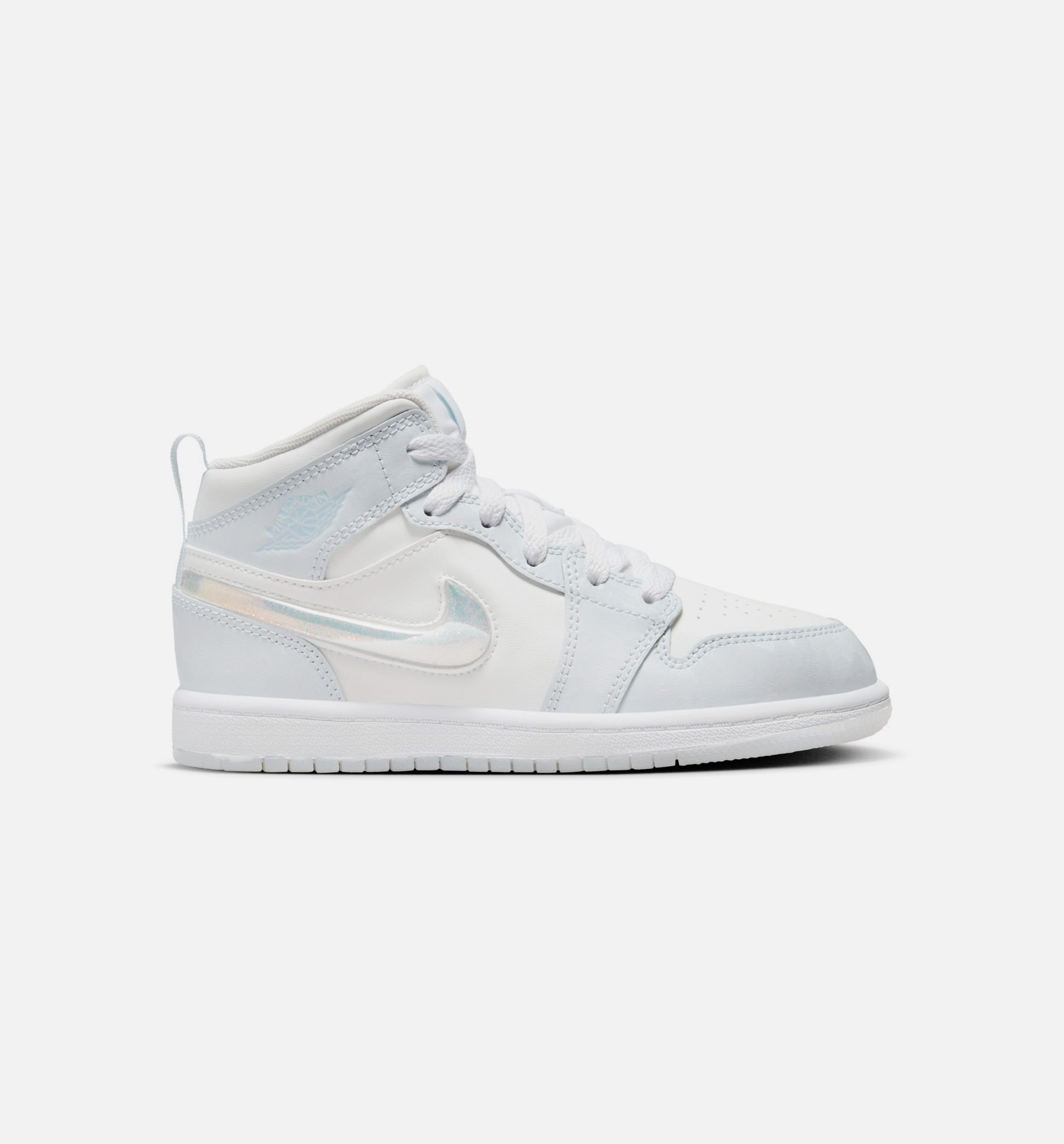Air Jordan 1 Mid SE Glitter Swoosh Preschool Lifestyle Shoe - Blue Tint/Summit White/White/Ice Blue、mySite、dreamappss