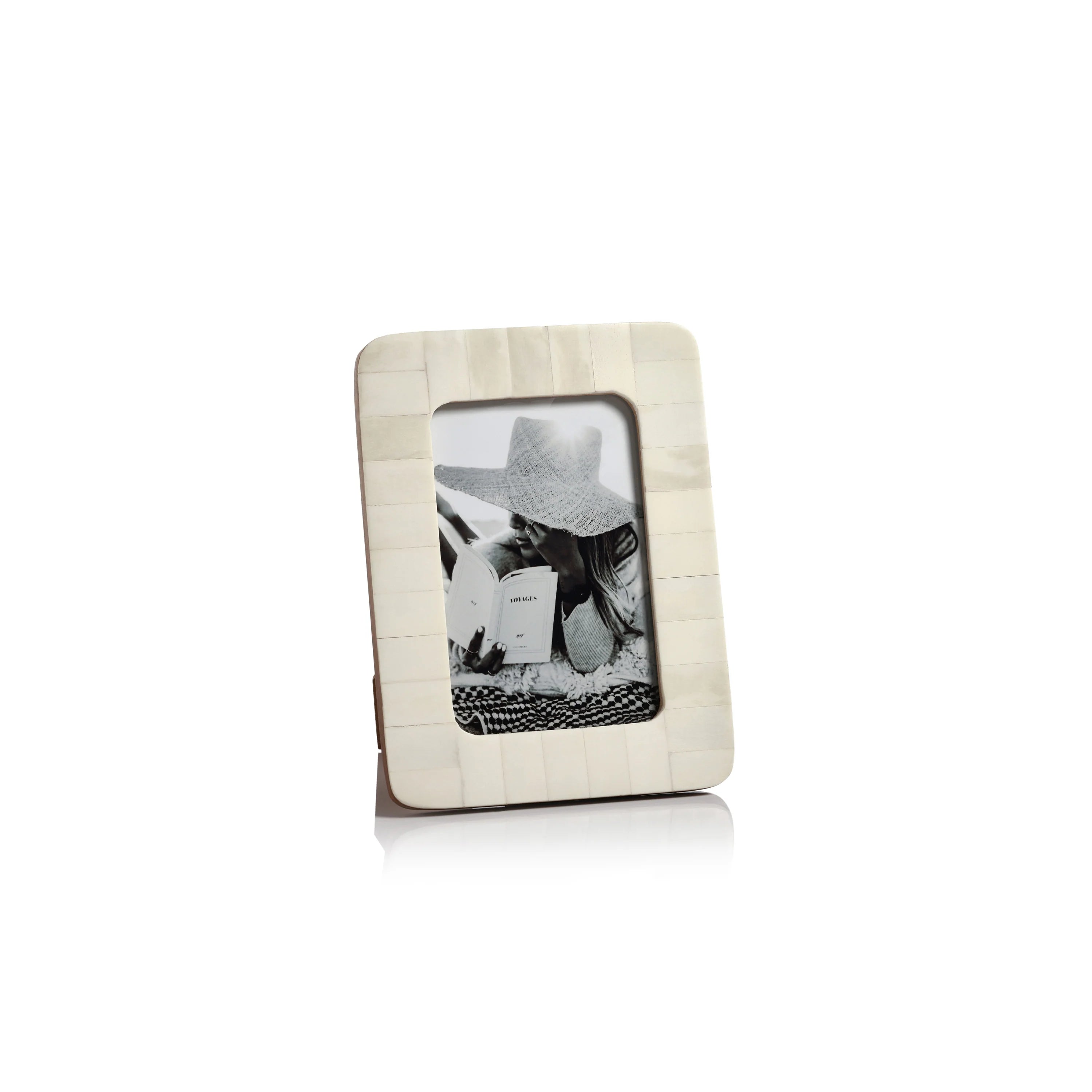  Côte d'Ivoire White Bone Inlay Photo Frame with Rounded Corners、mySite、elrpsem3k