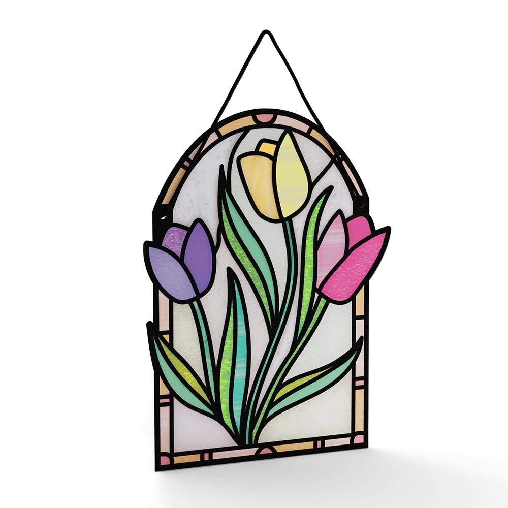 Cheerful Tulips Suncatcher Card & Pop-Up Bouquet Bundle、mySite、solidvoid