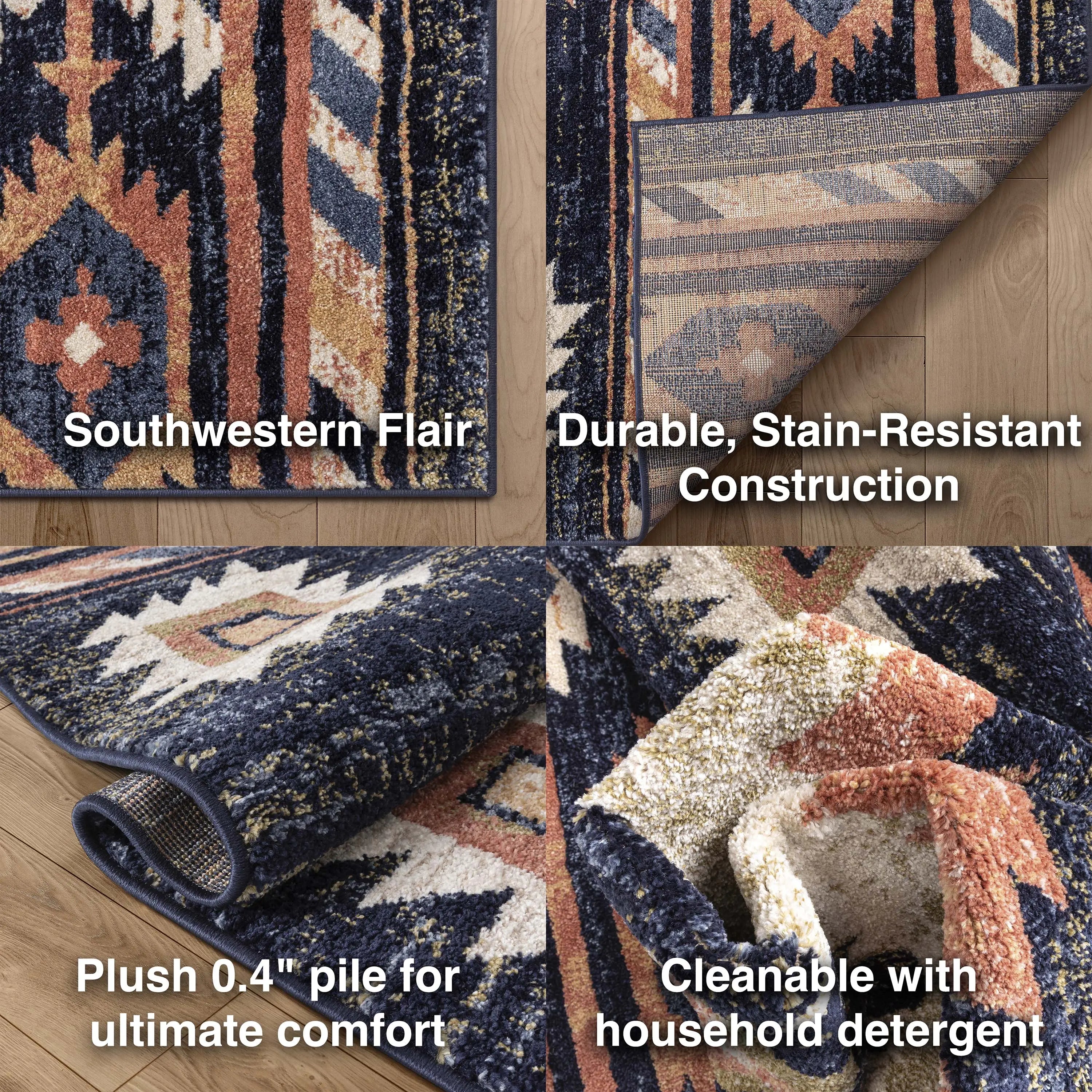 Lea Blue Traditional Southwestern Tribal Rug、mySite、gigharbornorthrealestate
