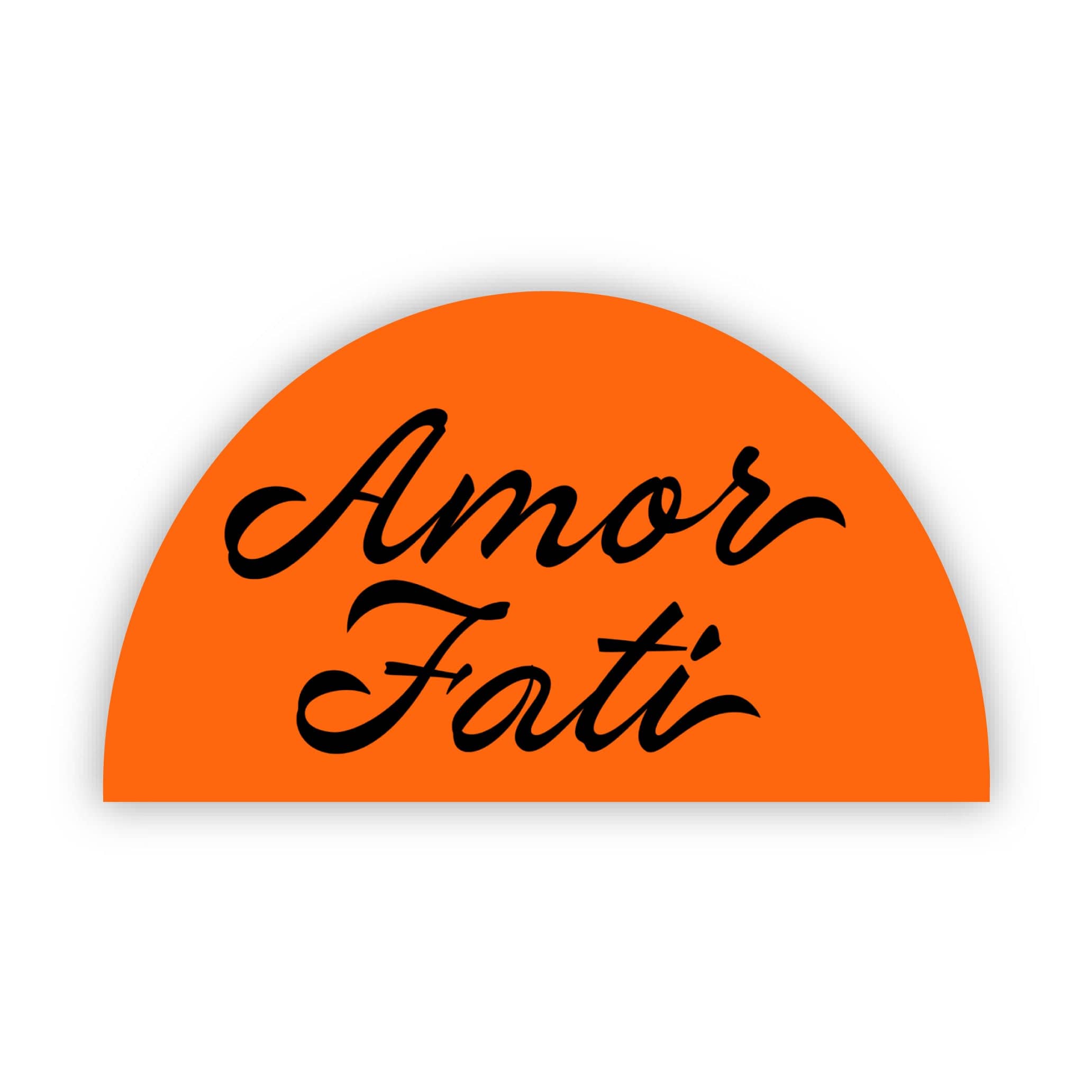  Amor Fati Philosophy Orange Cursive Text Sticker、mySite、elrpsem3k