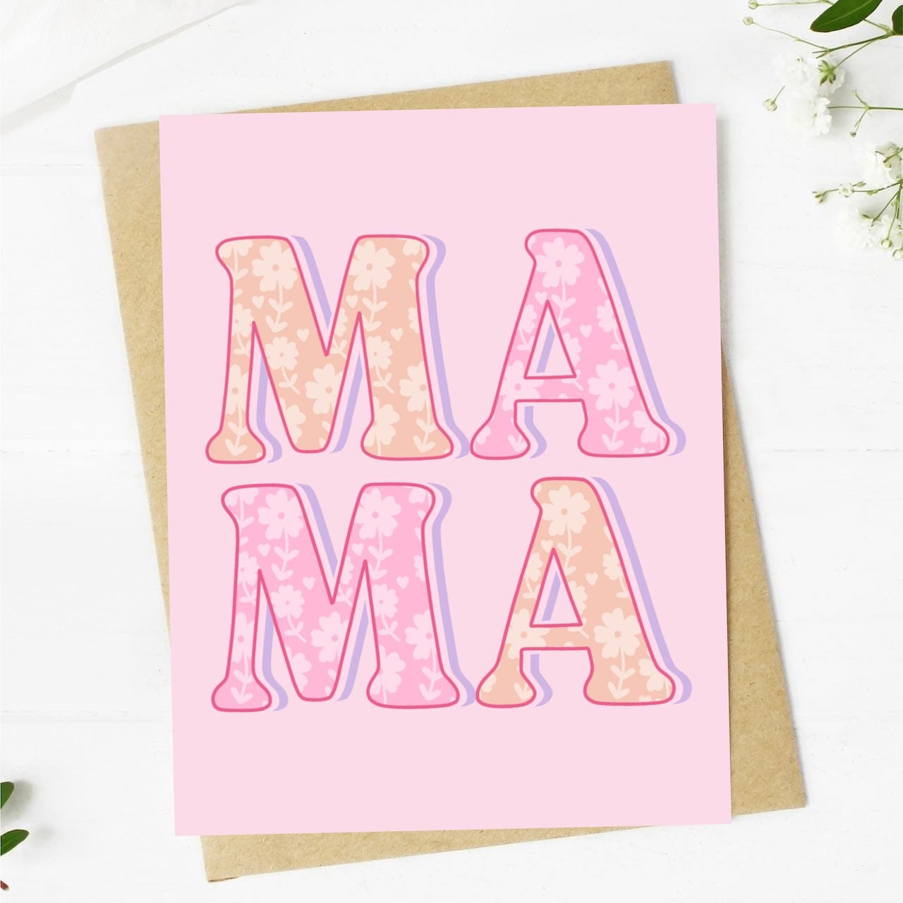  MAMA Lettering Greeting Card、mySite、ghnorth