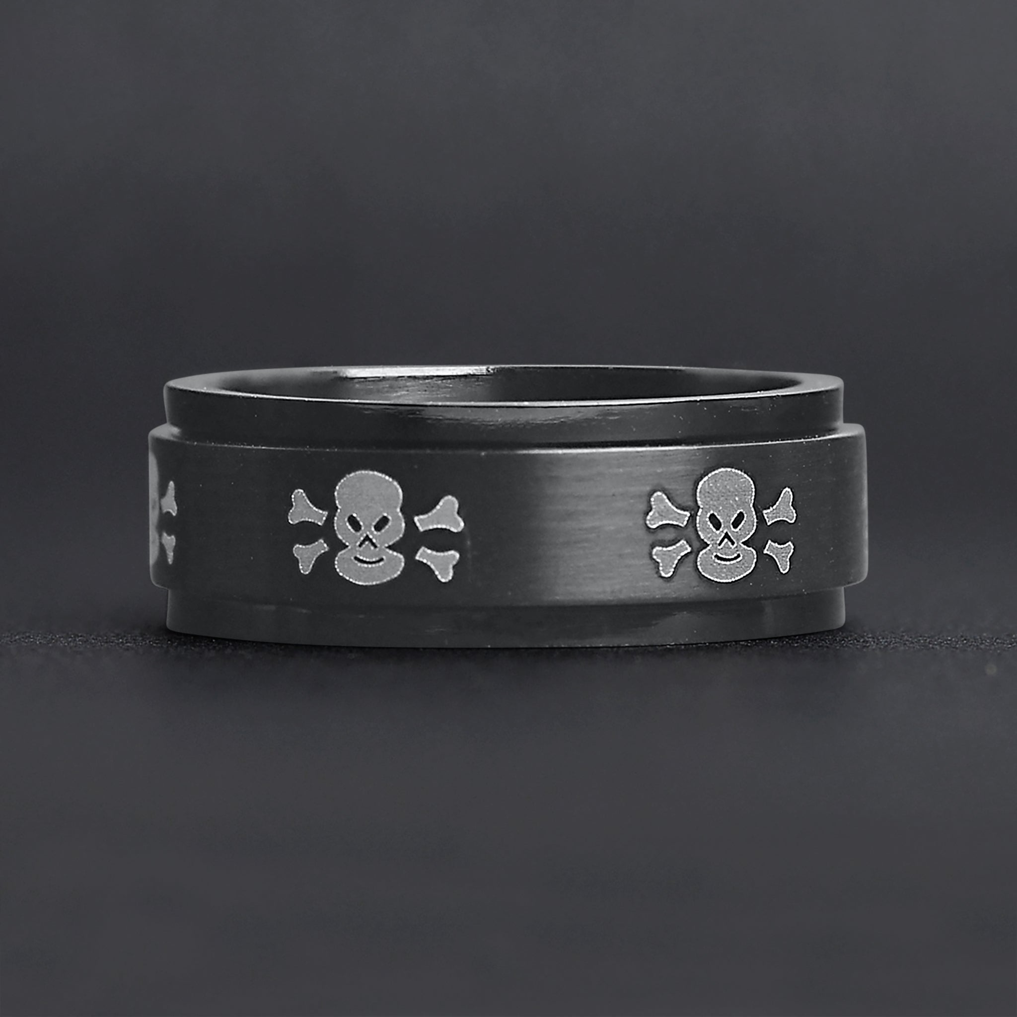 Stainless Steel Black & White Skull Spinner Ring / STC003、mySite、dreamappss