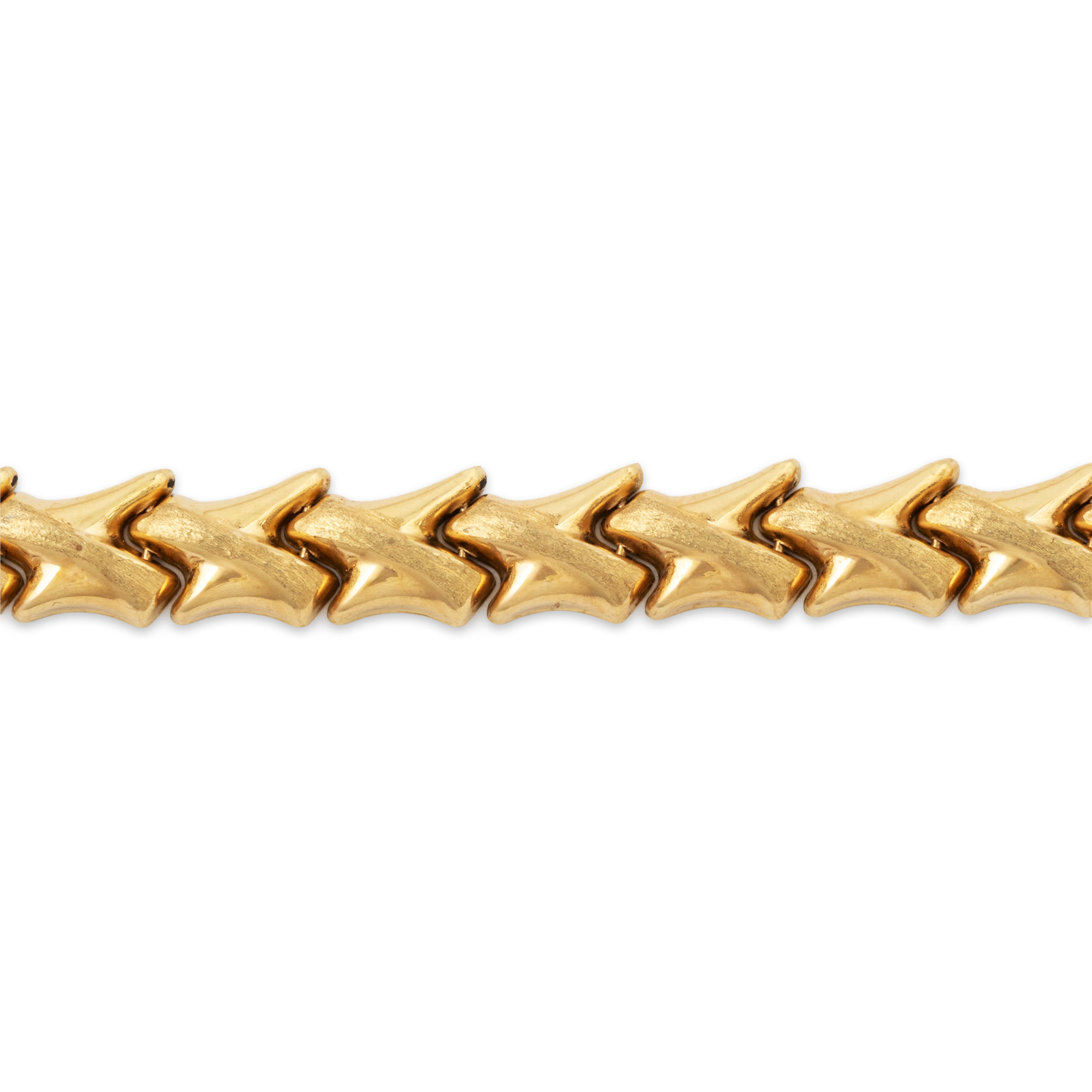 Vintage 14k Yellow Gold Angular Brushed Link Bracelet 7、mySite、hinf8tx79