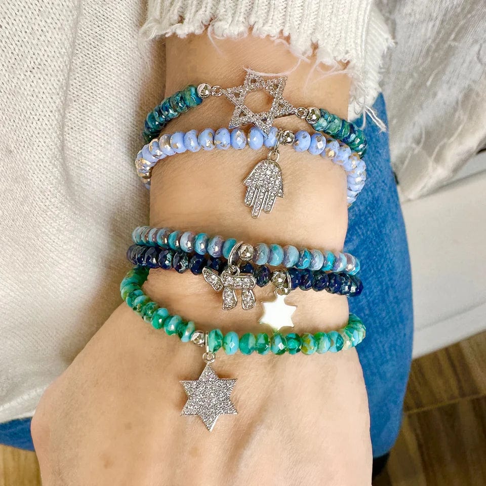 Harper Chai, Hamsa and Star of David Stack Bracelets - Shades of Blue、mySite、topwebapps
