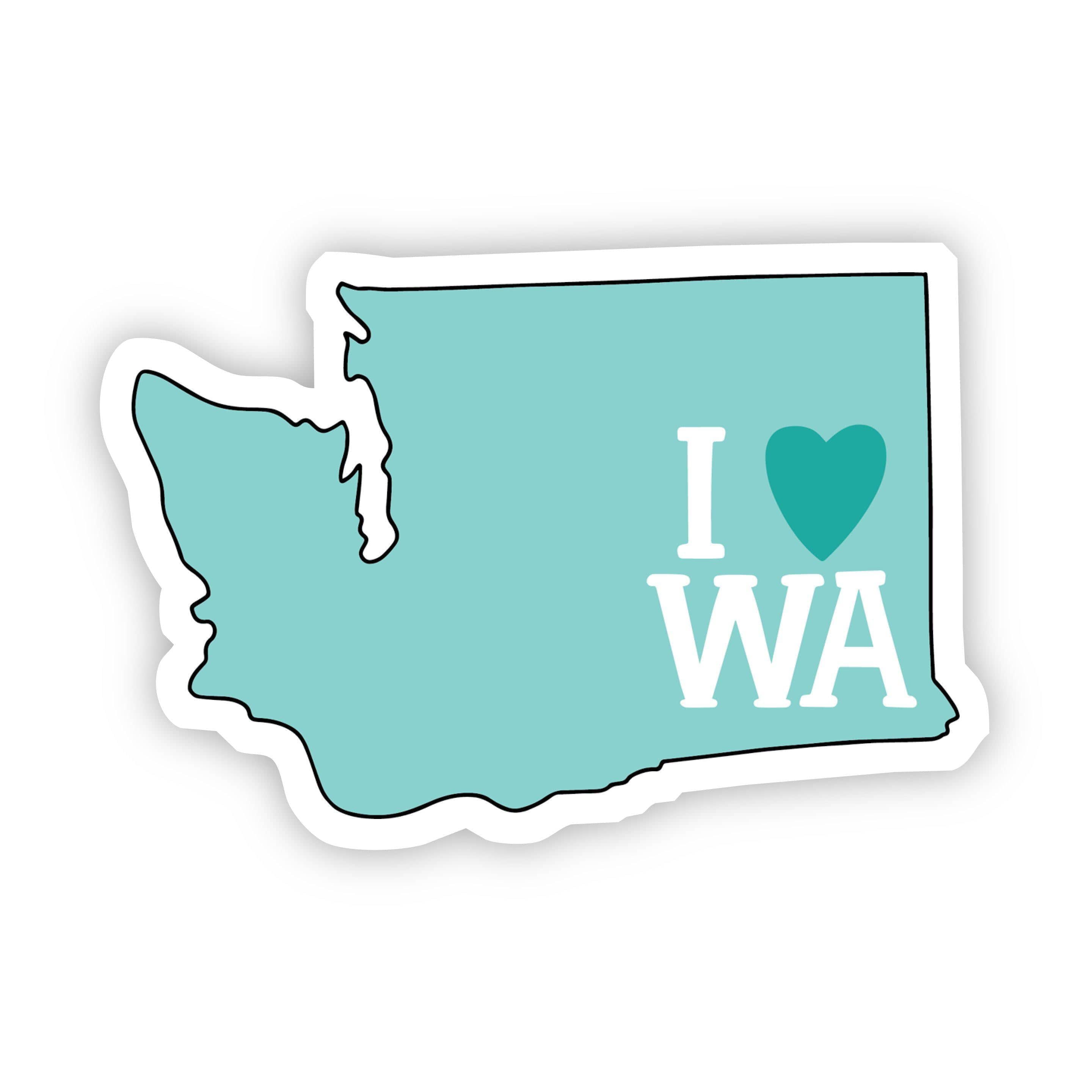  I Love Washington Teal Sticker、mySite、elrpsem3k