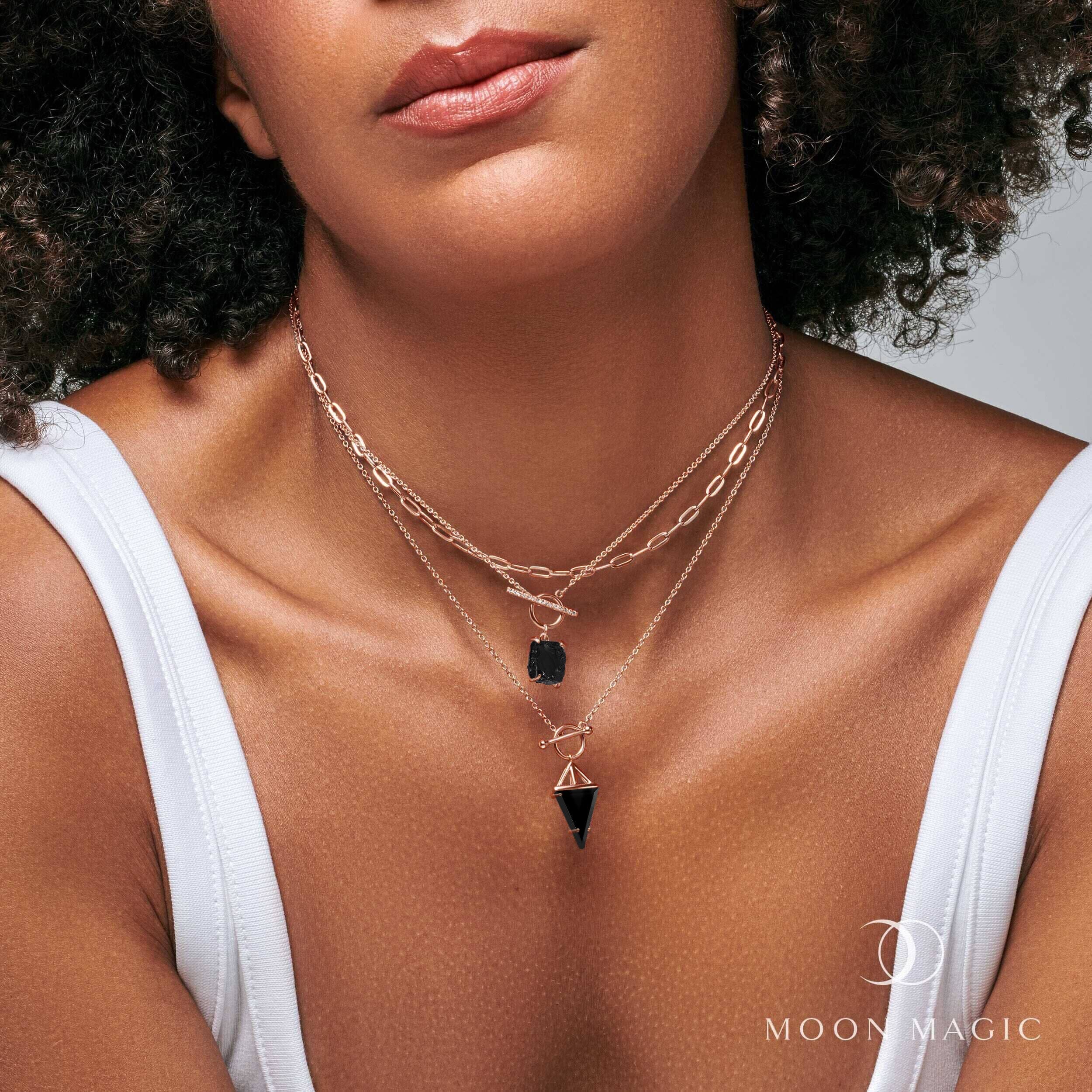 Black Obsidian Heroine T-Lock & Raw Crystal T-Lock Necklaces & Widelink Chain + Free Gift Bag、mySite、hinf8tx79