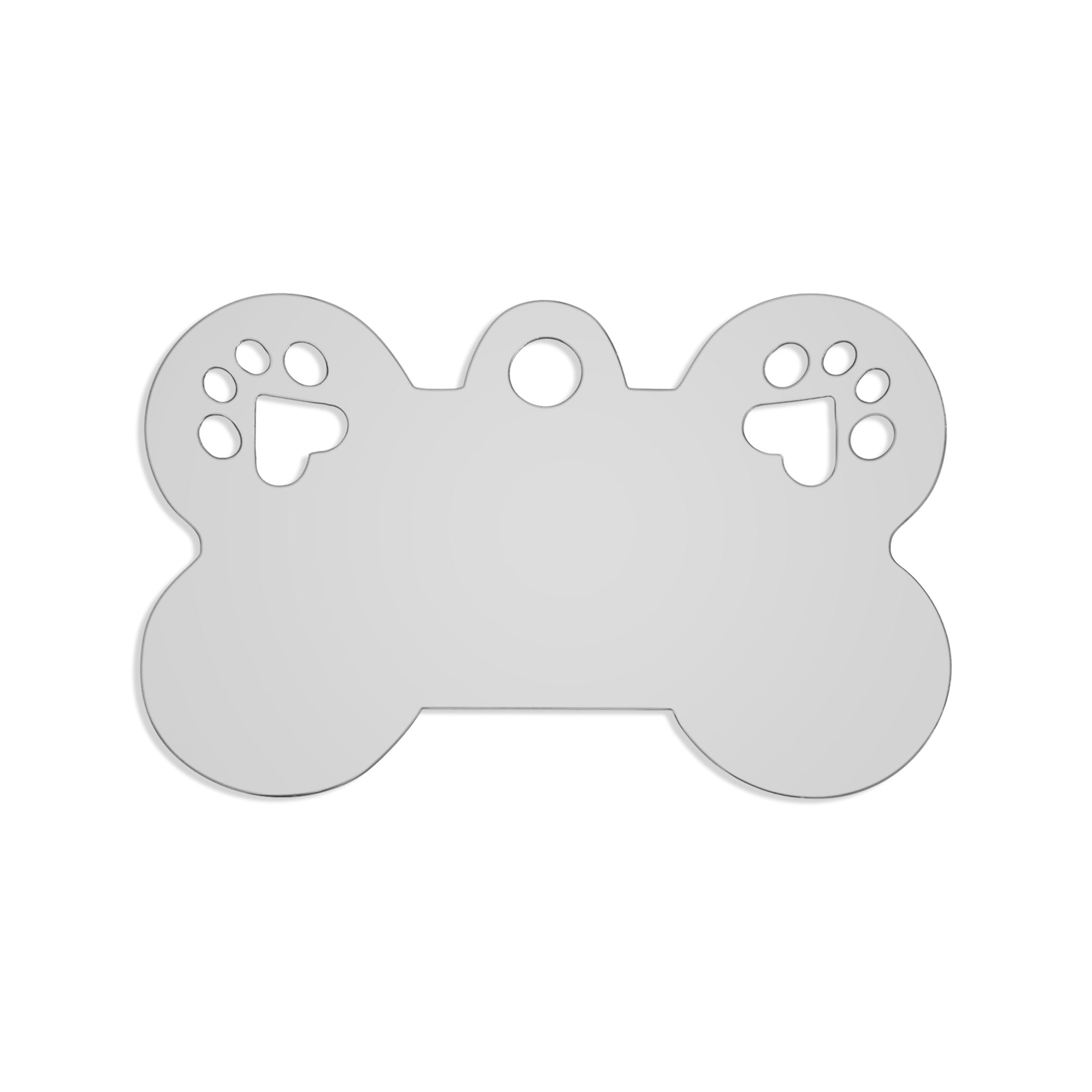 18K Gold PVD Blank Stainless Steel Dog Bone Paw Print Pet Tag / PDL0135、mySite、dreamappss