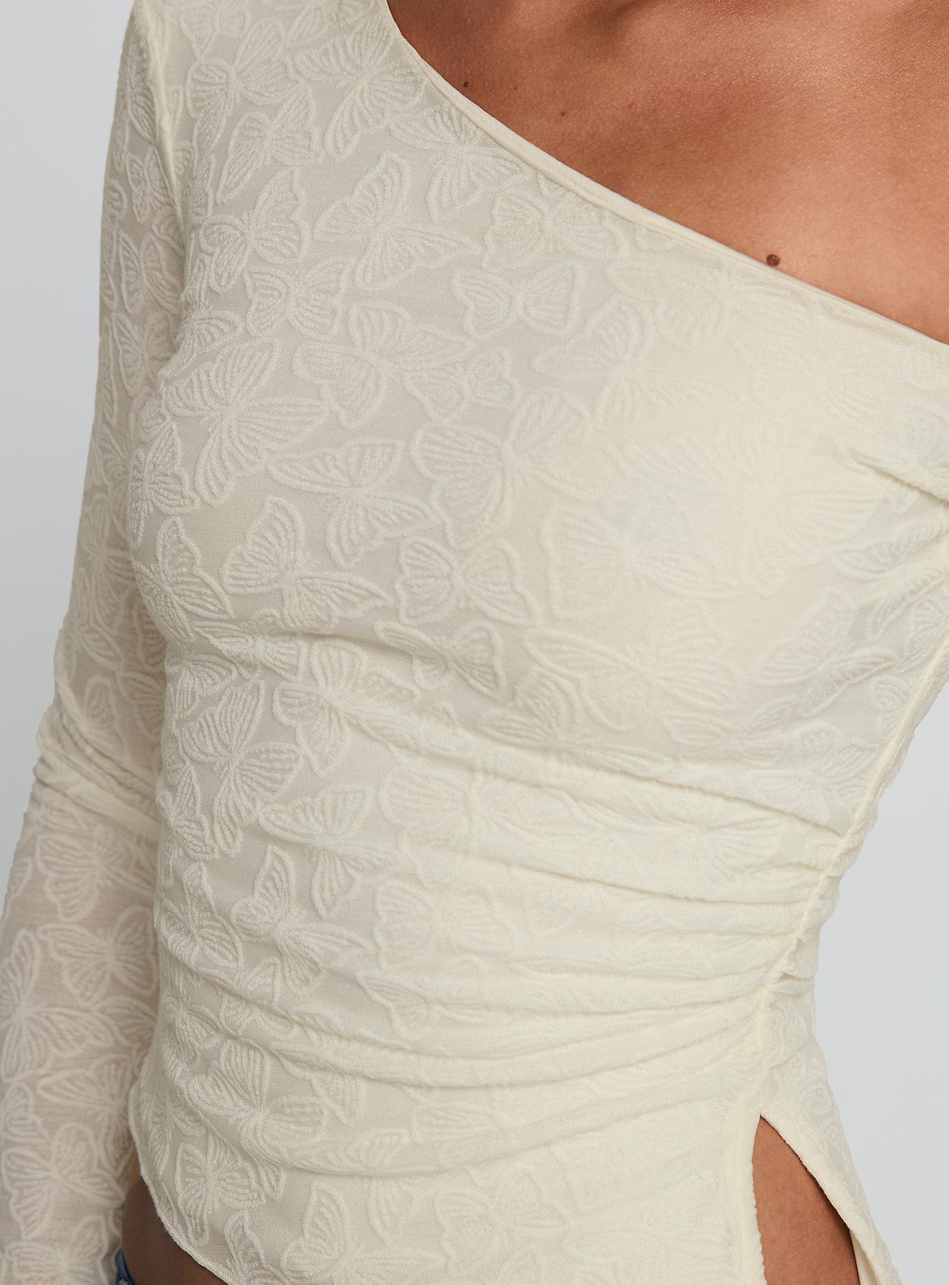 Face Card Long Sleeve Top Cream、mySite、solidvoid