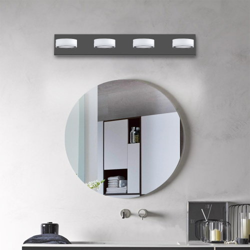(Same as W1340110595/L2010) 45" Modern 6-Light LED Vanity Light, Sleek Black Bathroom Wall Light Fixture for Mirror, Shower, and Bathroom Decor、、eastwooduniform