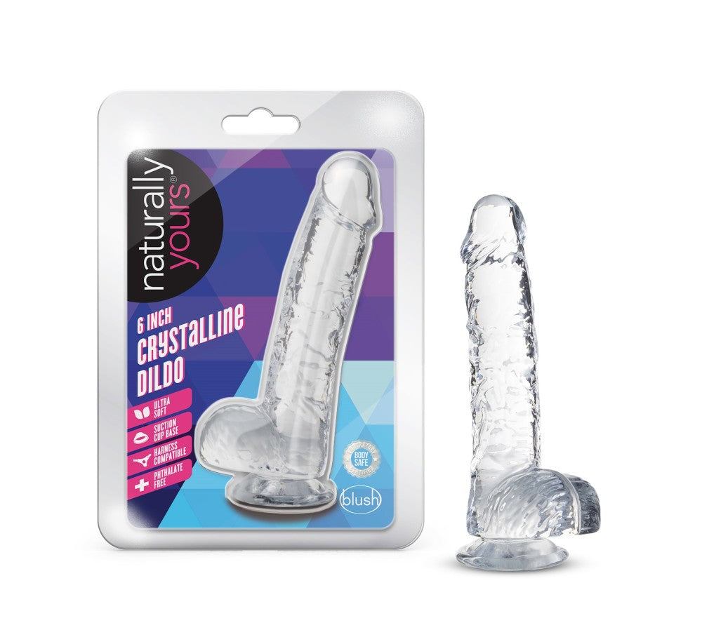Naturally Yours By Blush® | Realistic Diamond 6-Inch Long Dildo With Balls & Suction Cup Base、mySite、bottomscart