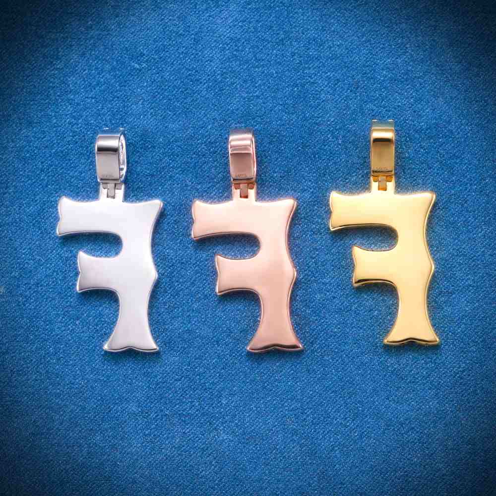 Moissanite Baguette Letter F Pendant、mySite、hinf8tx79