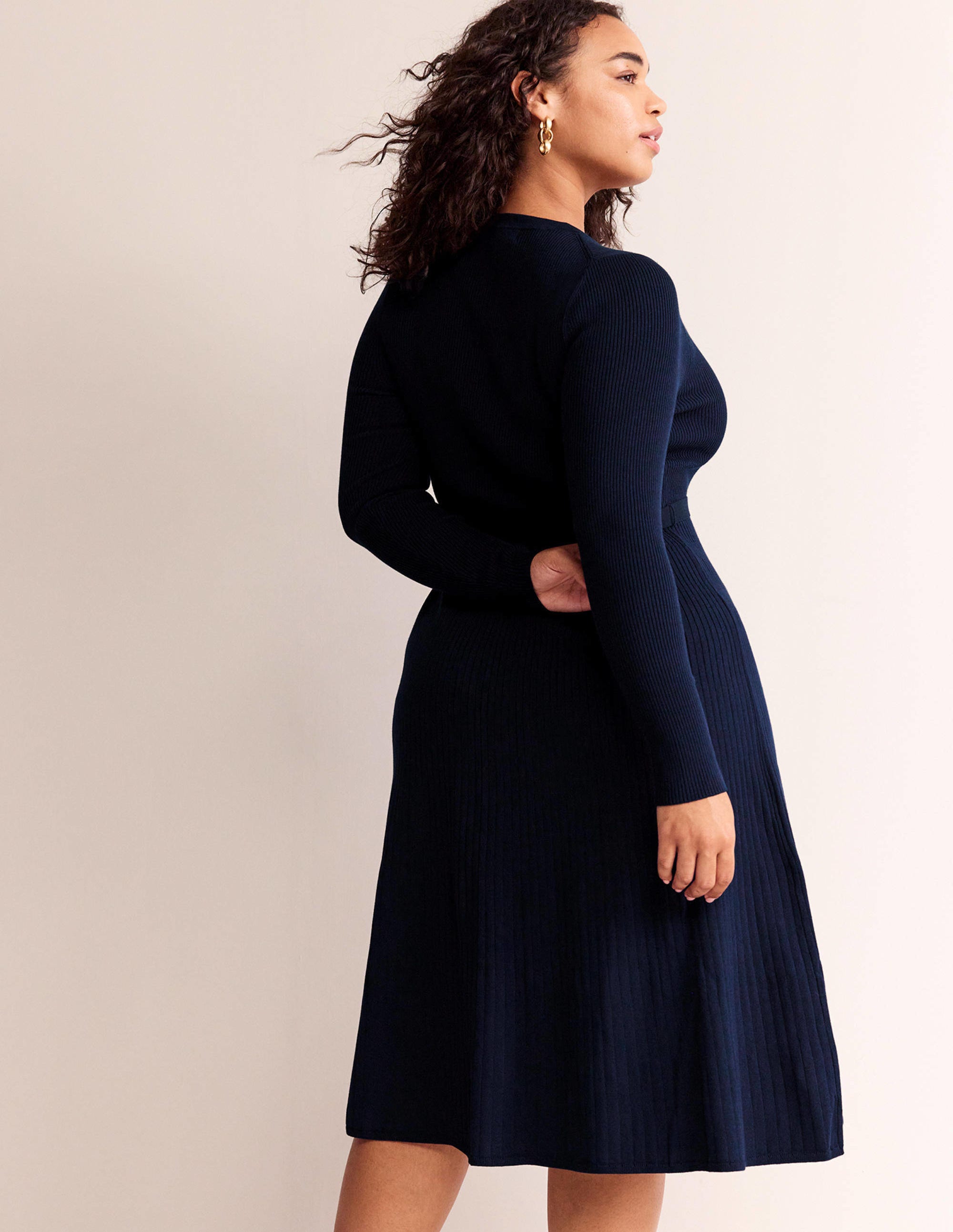  Lola Knitted Midi Dress-Navy、mySite、ashleygrahame