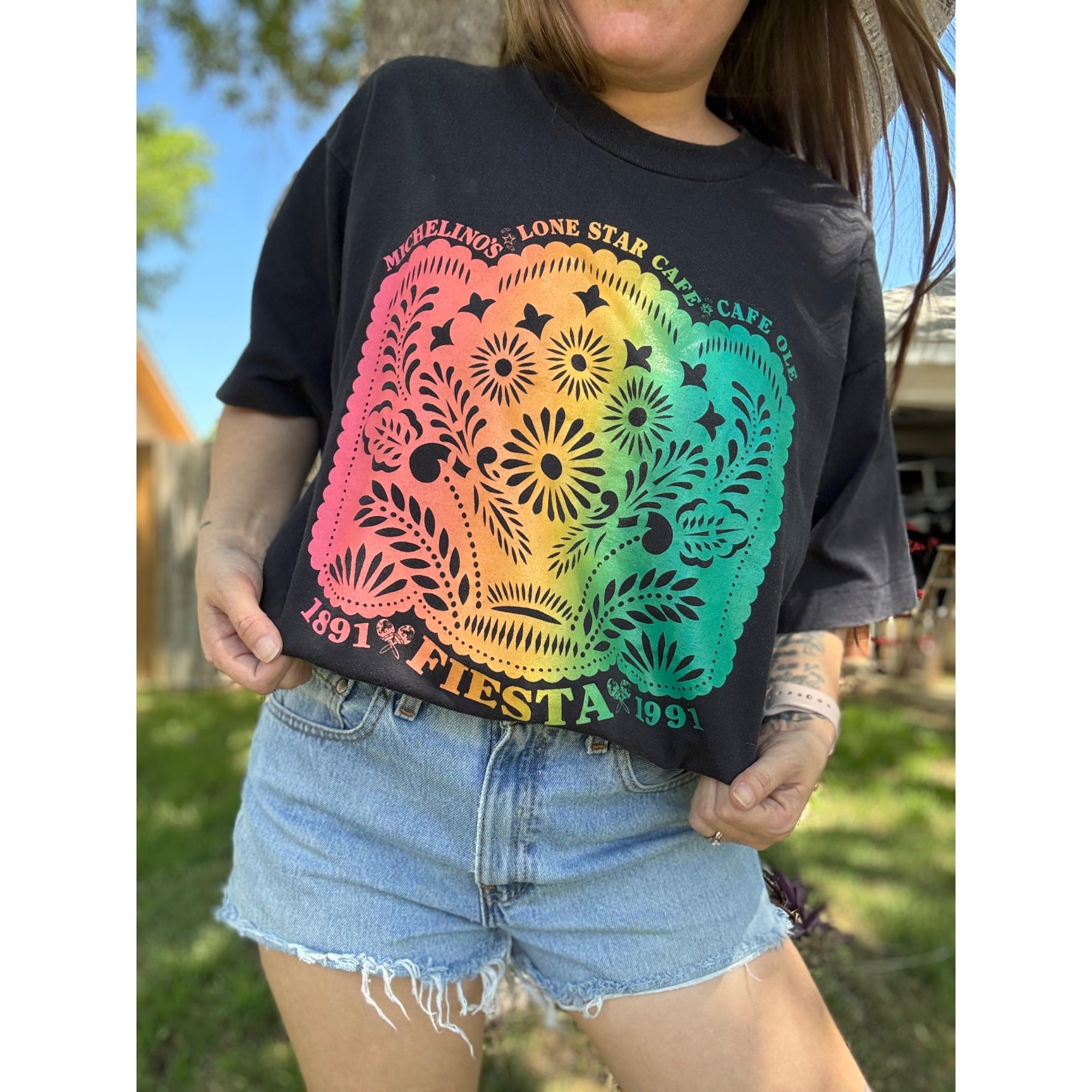 91' Fiesta San Antonio TX Single Stitch Tee T-Shirt XL、mySite、garagedoors4me