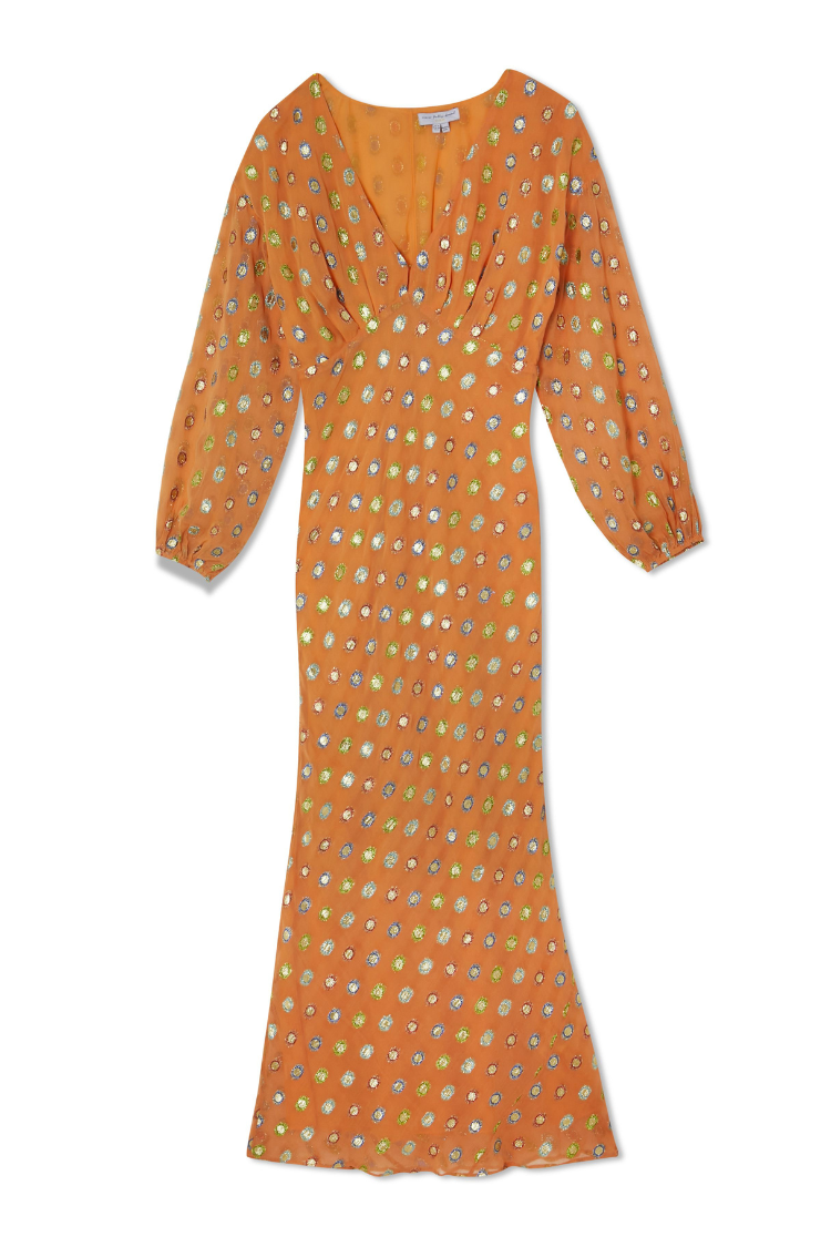 Coral Multi Foil Emma Dress Petite、mySite、solidvoid