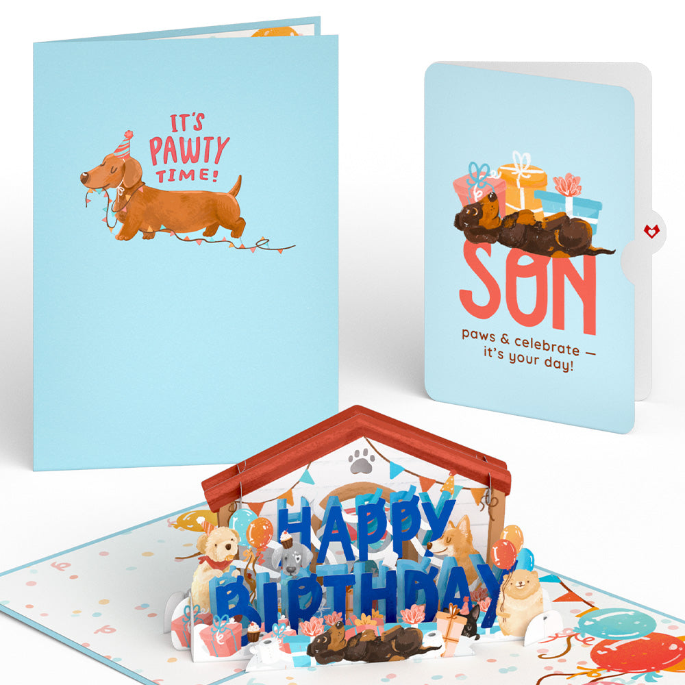 Happy Birthday Dogs Pop-Up Card and Sentiment Set for Son、mySite、solidvoid