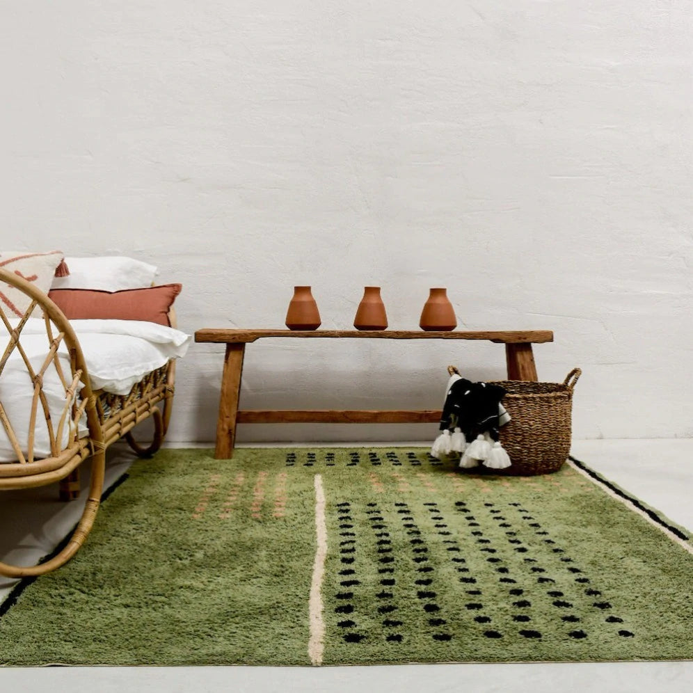 Grid Green Washable Cotton Area Rug、mySite、gigharbornorthrealestate