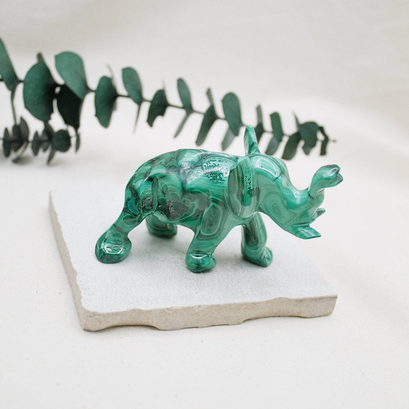 Genuine Malachite Elephants - Hand Carved - 1 of a Kind、mySite、hinf8tx79