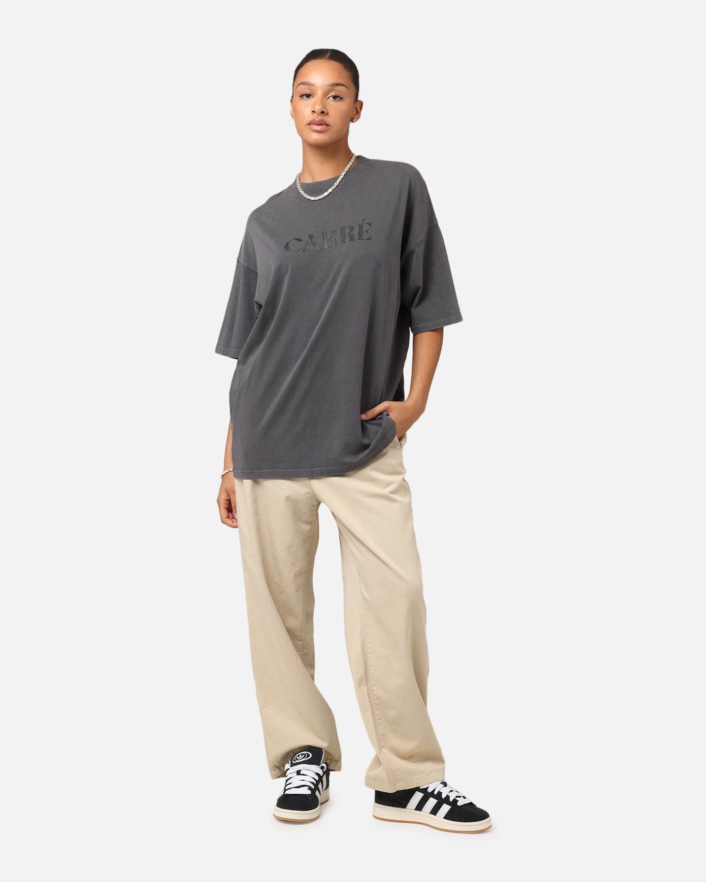 Carre Minimalist T-Shirt Washed Black、mySite、zt4zffjzw