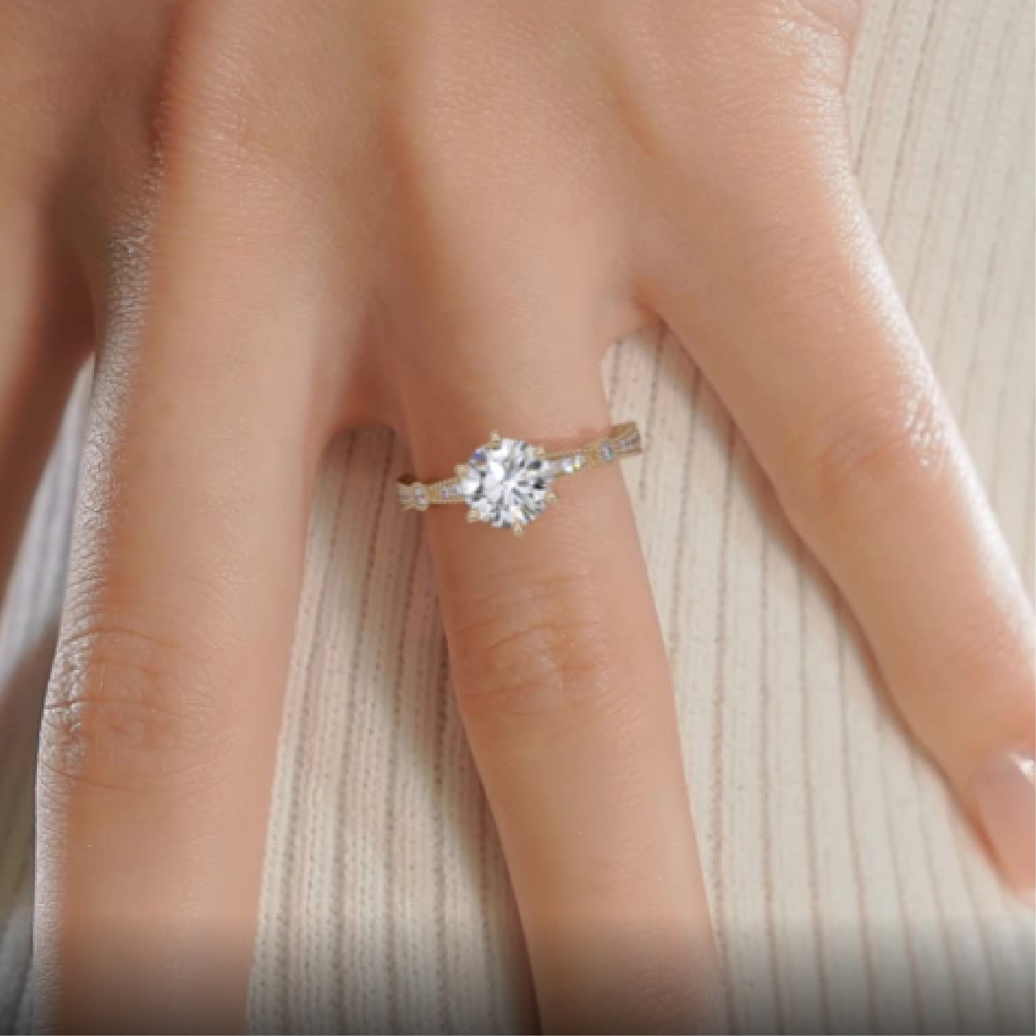 Amelia Lab Grown Diamond Ring - 18K Yellow Gold、mySite、hinf8tx79