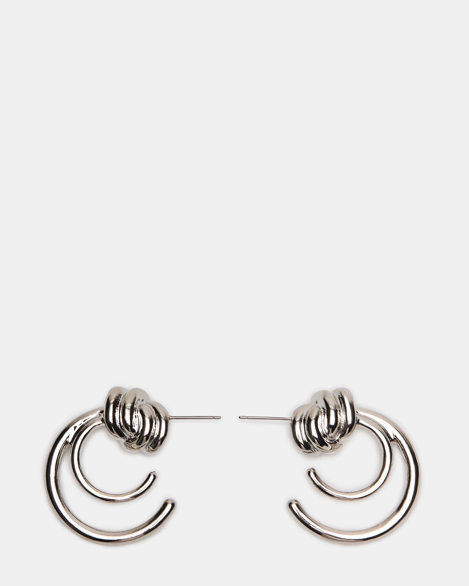 KNOT HOOP EARRINGS SILVER、mySite、gtrtttuynbv