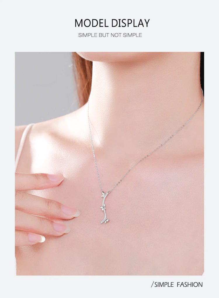 Elegant Butterfly Necklaces and Ring in Fine 925 Sterling Silver with CZ、mySite、g9winljtr