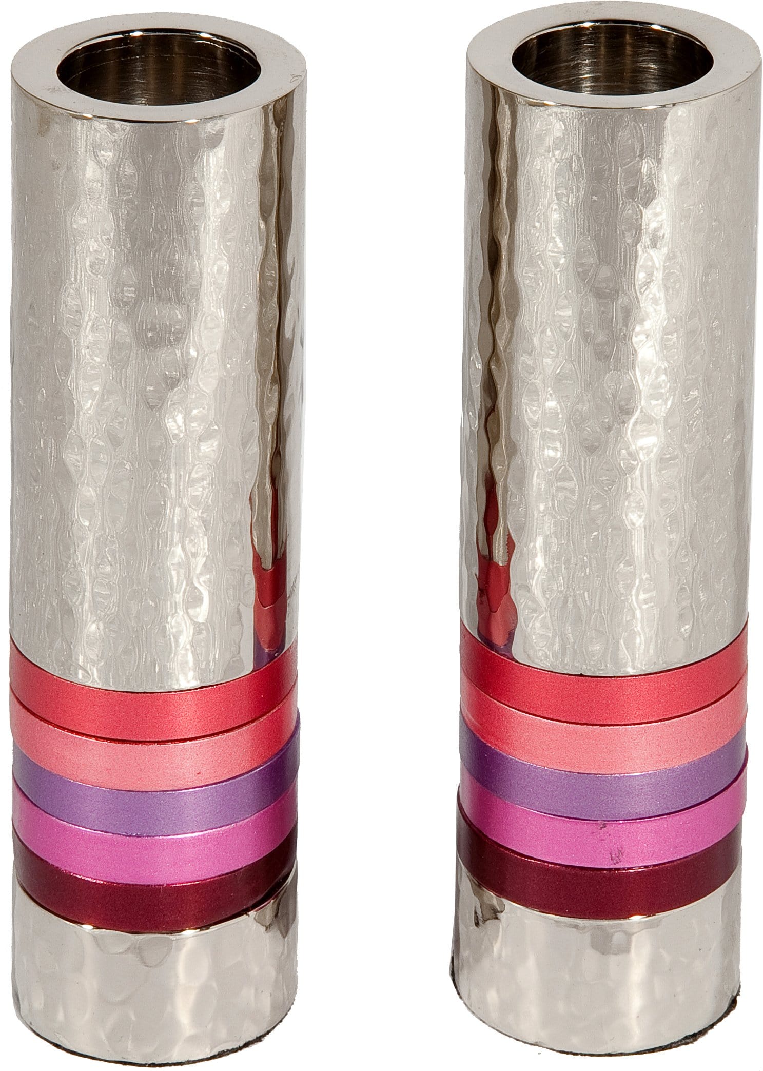 Cylinder Hammered Candlesticks by Yair Emanuel - Pink、mySite、topwebapps