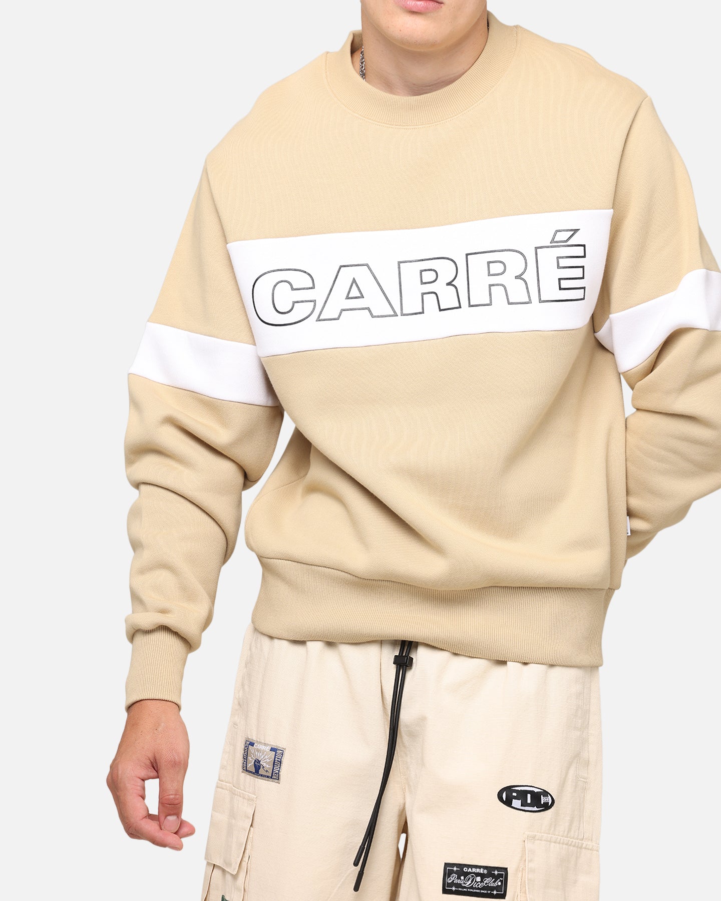 Carre Bars Crewneck Stone/White、mySite、zt4zffjzw