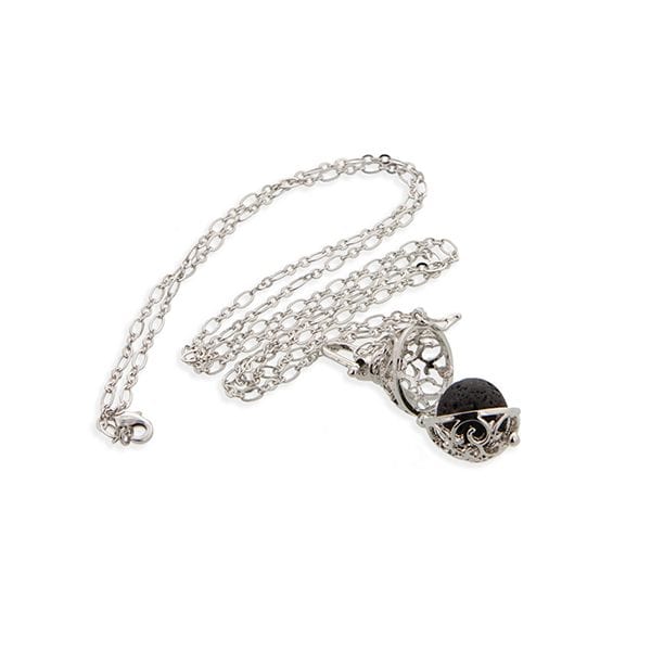 Essential Oil Diffuser Necklace Silver Tone 28、mySite、g9winljtr