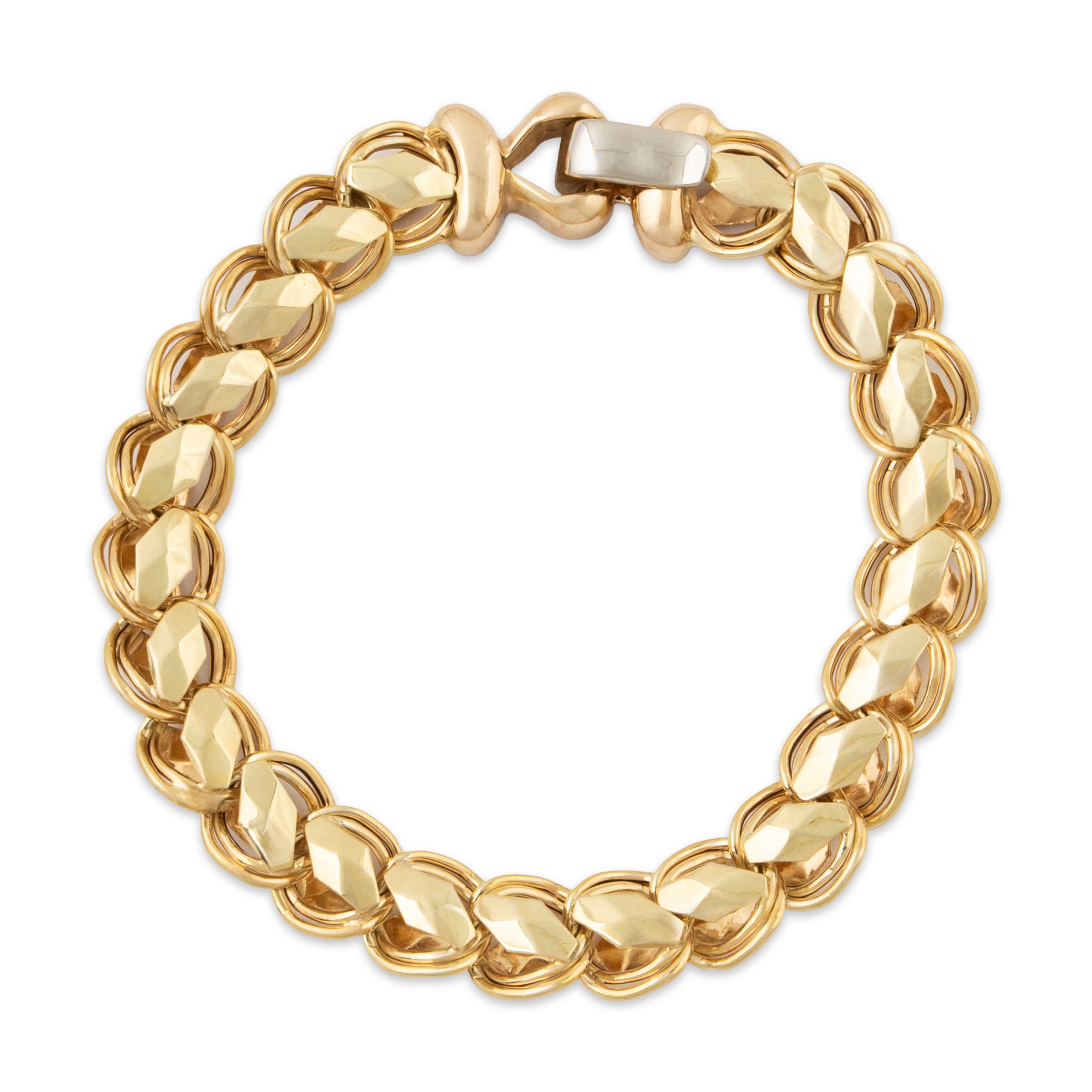 Vintage Italian 14k Yellow & White Gold Bracelet 6.5、mySite、hinf8tx79