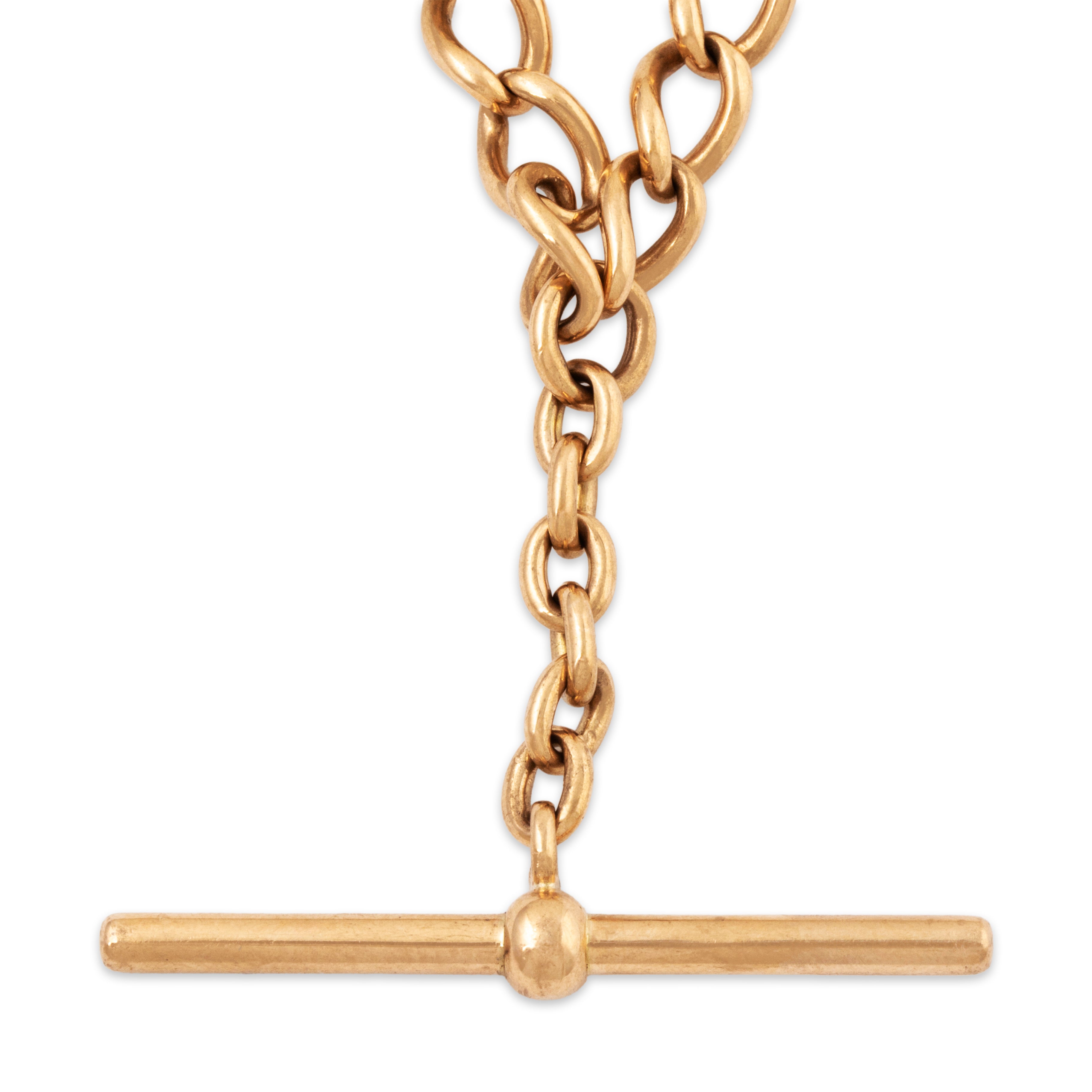 Antique Victorian Heavy 14k Rosy Yellow Gold Watch Chain T-Bar Necklace 15.75、mySite、hinf8tx79