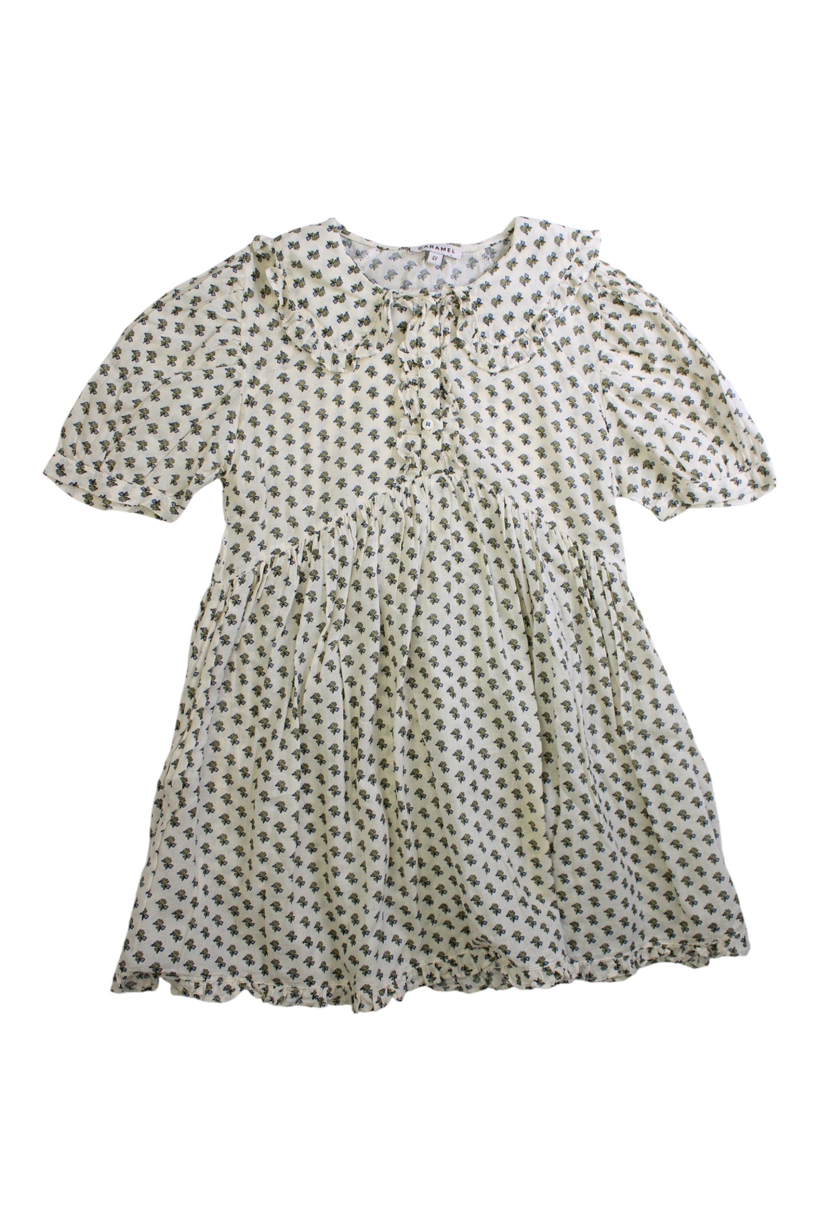 Caramel Floral Short Sleeve Dress 4T、mySite、g9winljtr