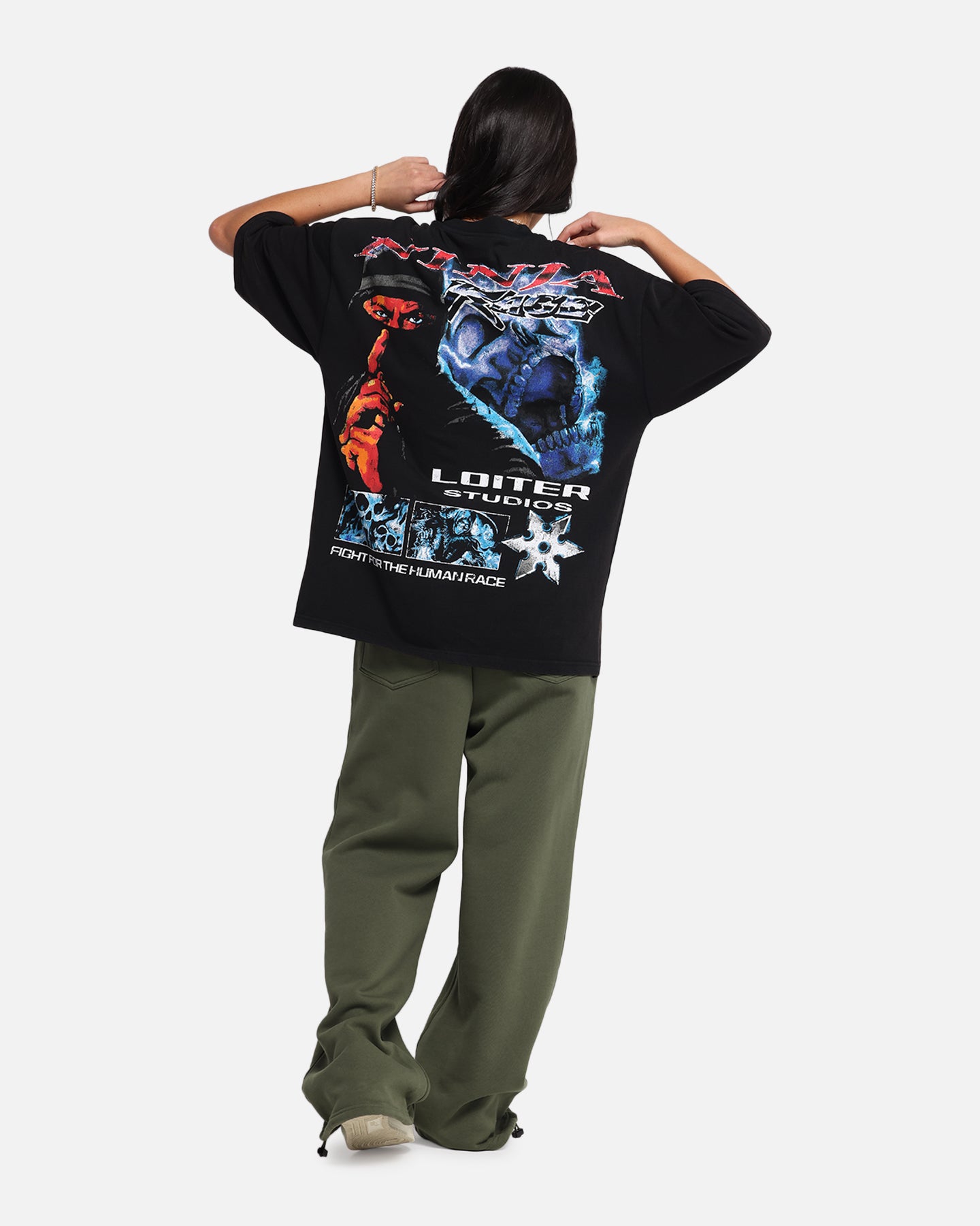 Loiter Ninja Vintage T-Shirt Vintage Charcoal、mySite、zt4zffjzw