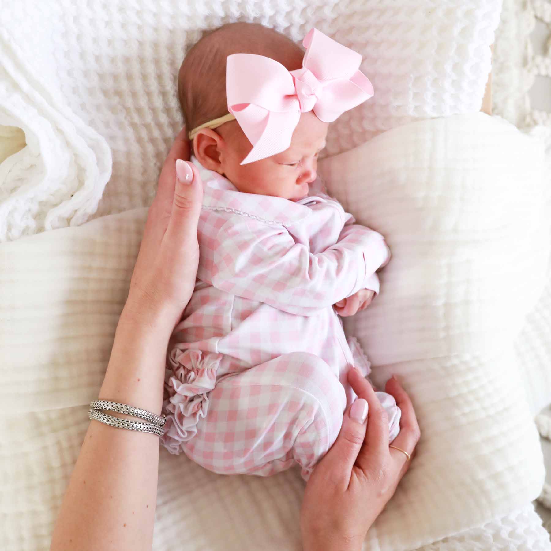  Peter Pan Collar Ruffle Zipper Footie | Rosy Gingham、mySite、layawaytickets