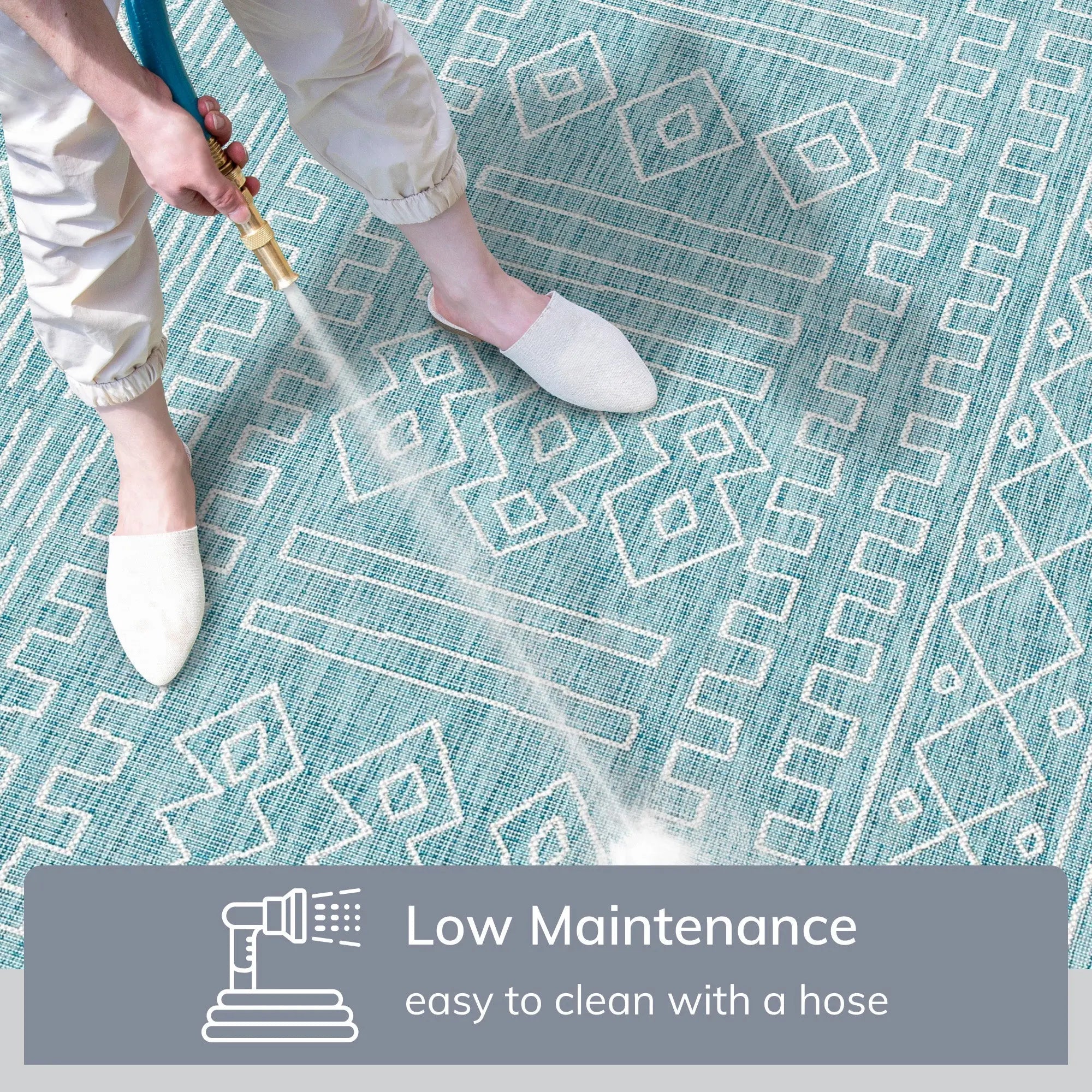 Anza Tribal Geometric Pattern 5'3 x 7'3 Blue Flat-Weave Indoor/Outdoor Rug、mySite、gigharbornorthrealestate