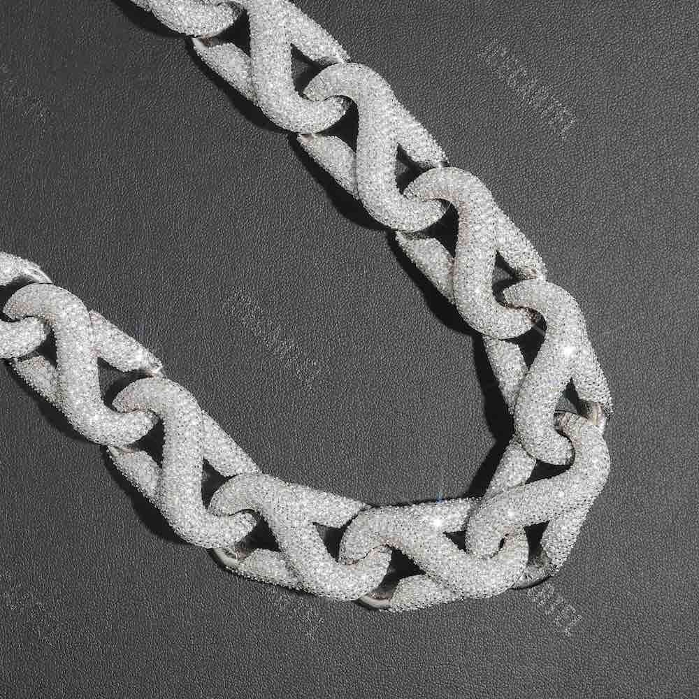 20MM Iced Out Paper Clip Infinity Chain 14K Gold、mySite、hinf8tx79