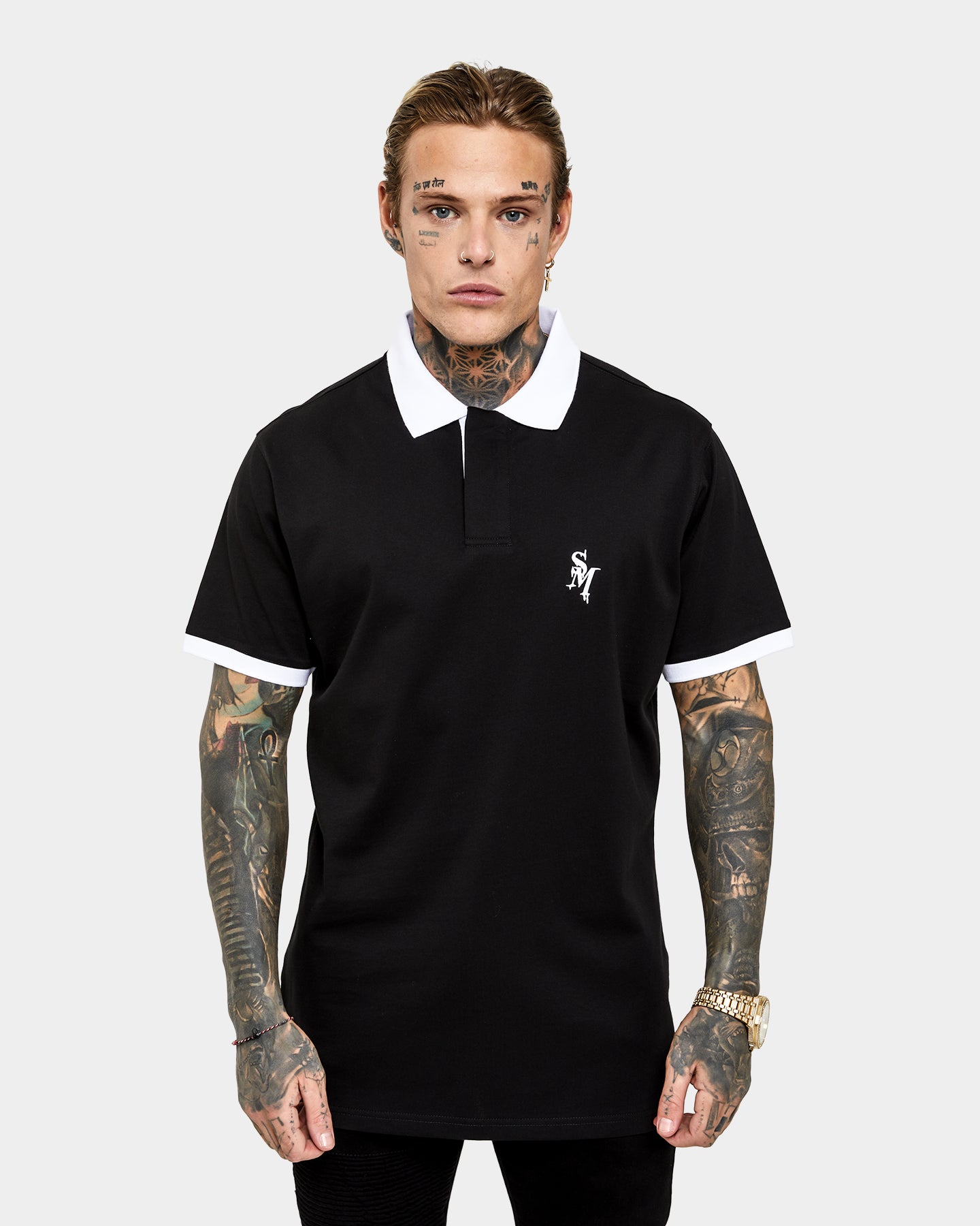 Saint Morta Icarus Polo Shirt Black/White、mySite、zt4zffjzw