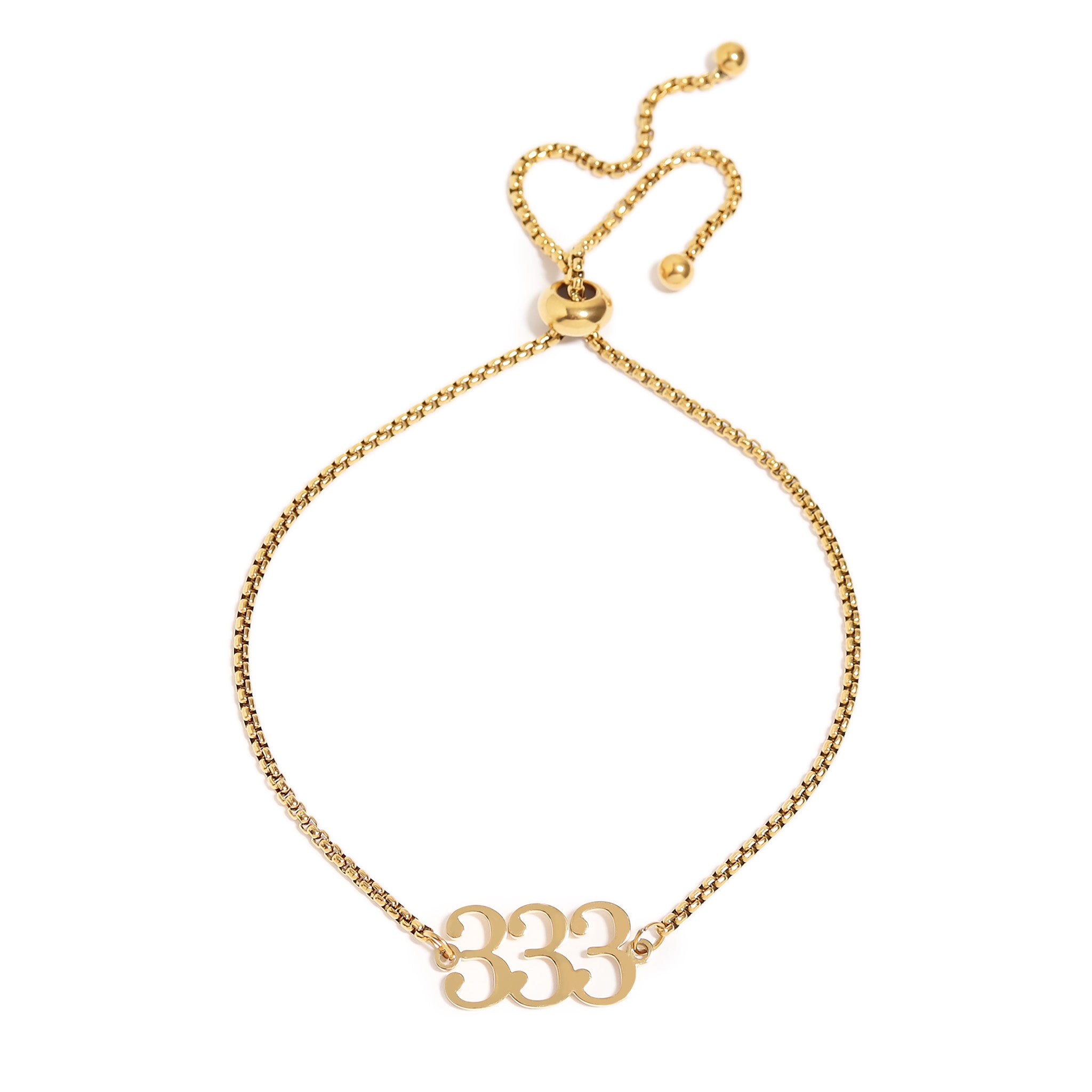 18K Gold PVD Stainless Steel Angel Number Bracelet / BRJ1003、mySite、dreamappss