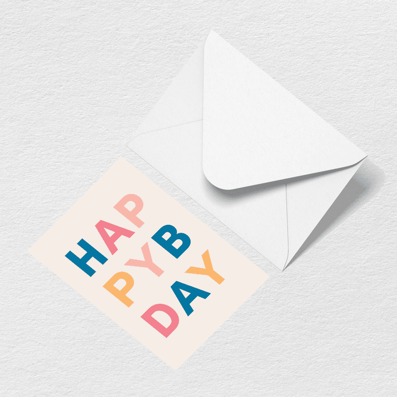 Happy Birthday Letters Greeting Card、mySite、solidvoid