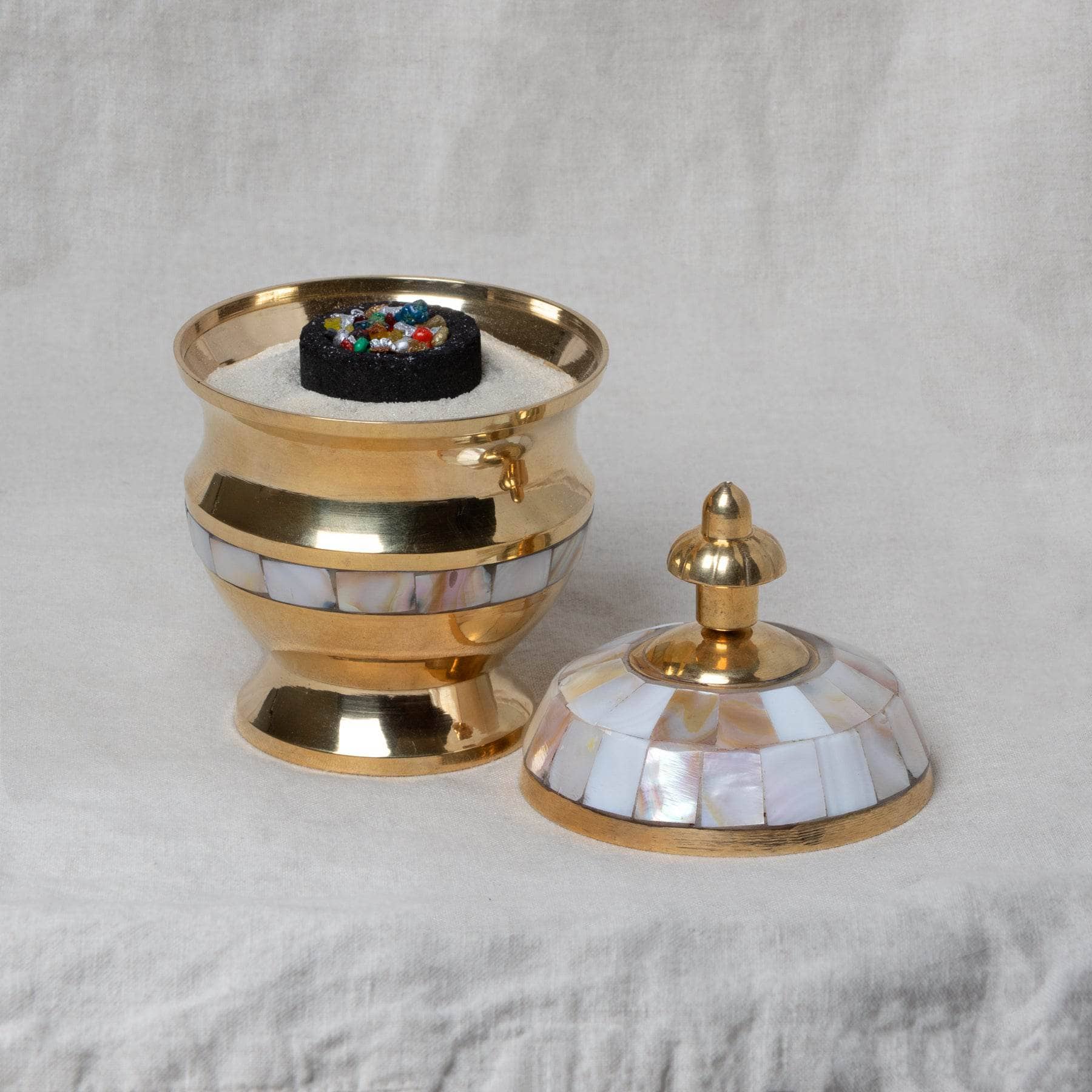 Brass Mother of Pearl Charcoal & Smudge Burner Kit、mySite、hinf8tx79
